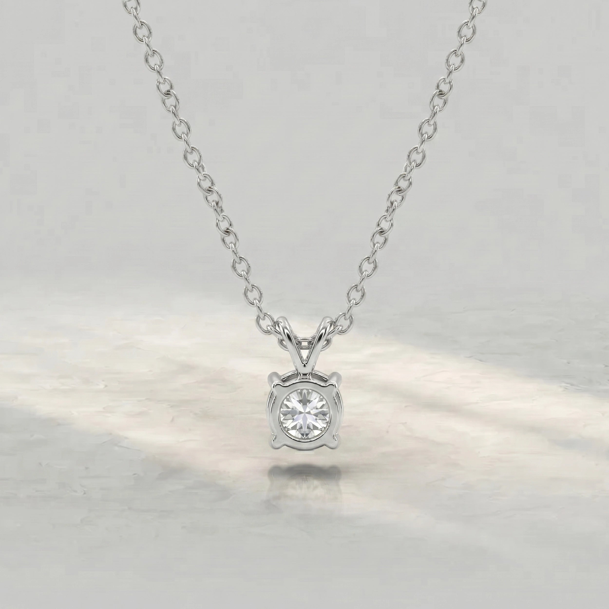 Round Lab Diamond Bail Pendant Pendant