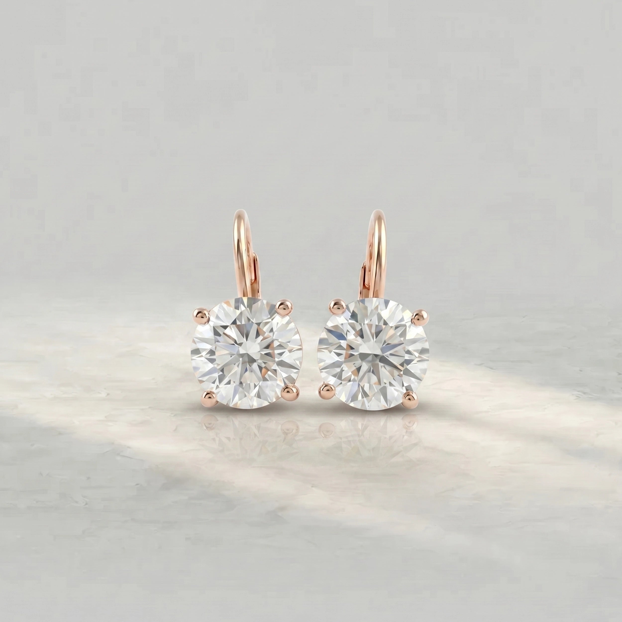 Round Cut Lab Diamond Solitaire Drop Earring Earrings