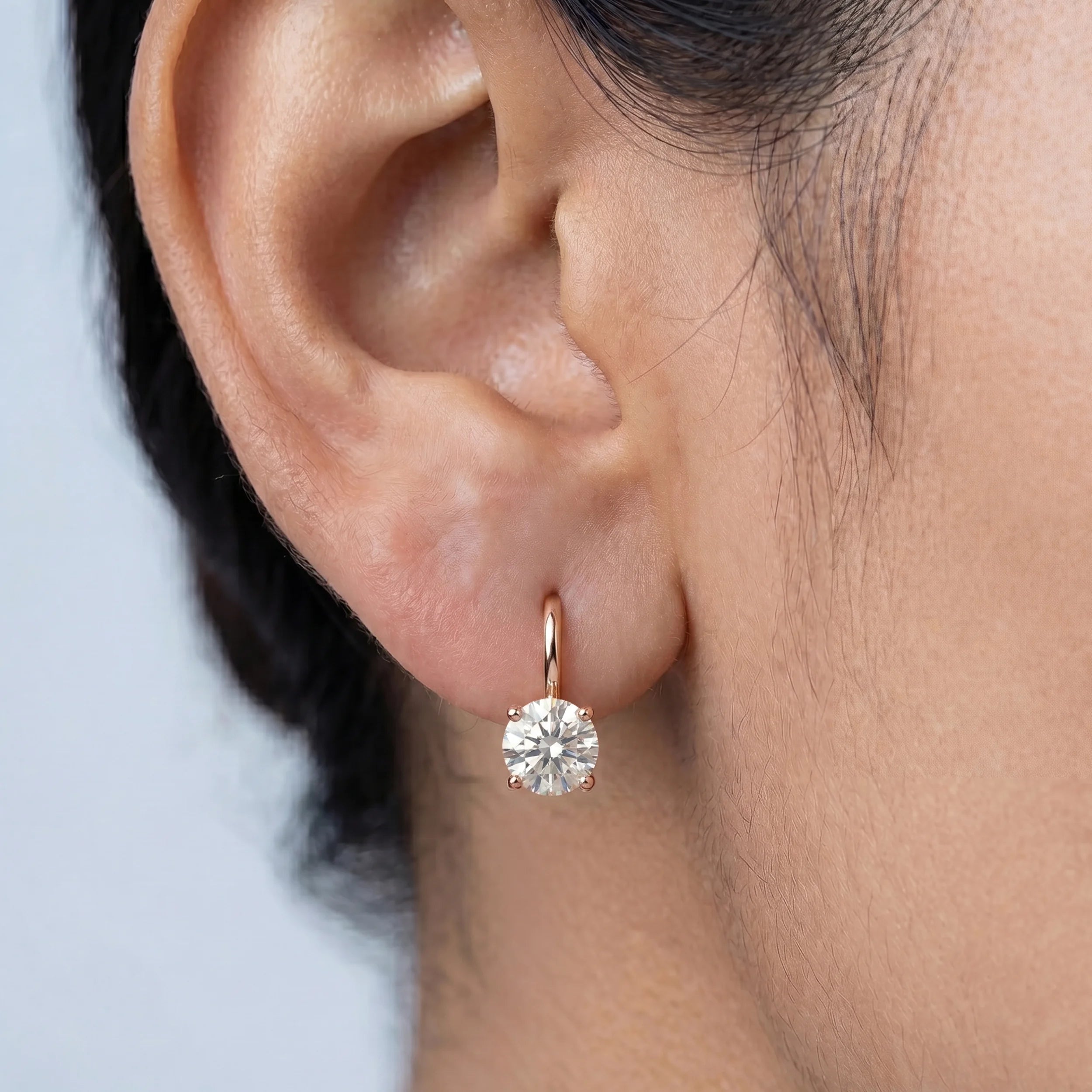 Round Cut Lab Diamond Solitaire Drop Earring Earrings