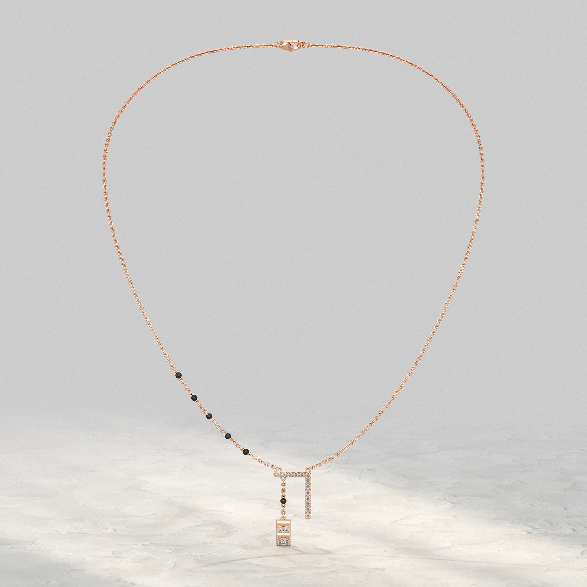 Linear Drop Style Lab Grown Mangalsutra Mangal Sutra