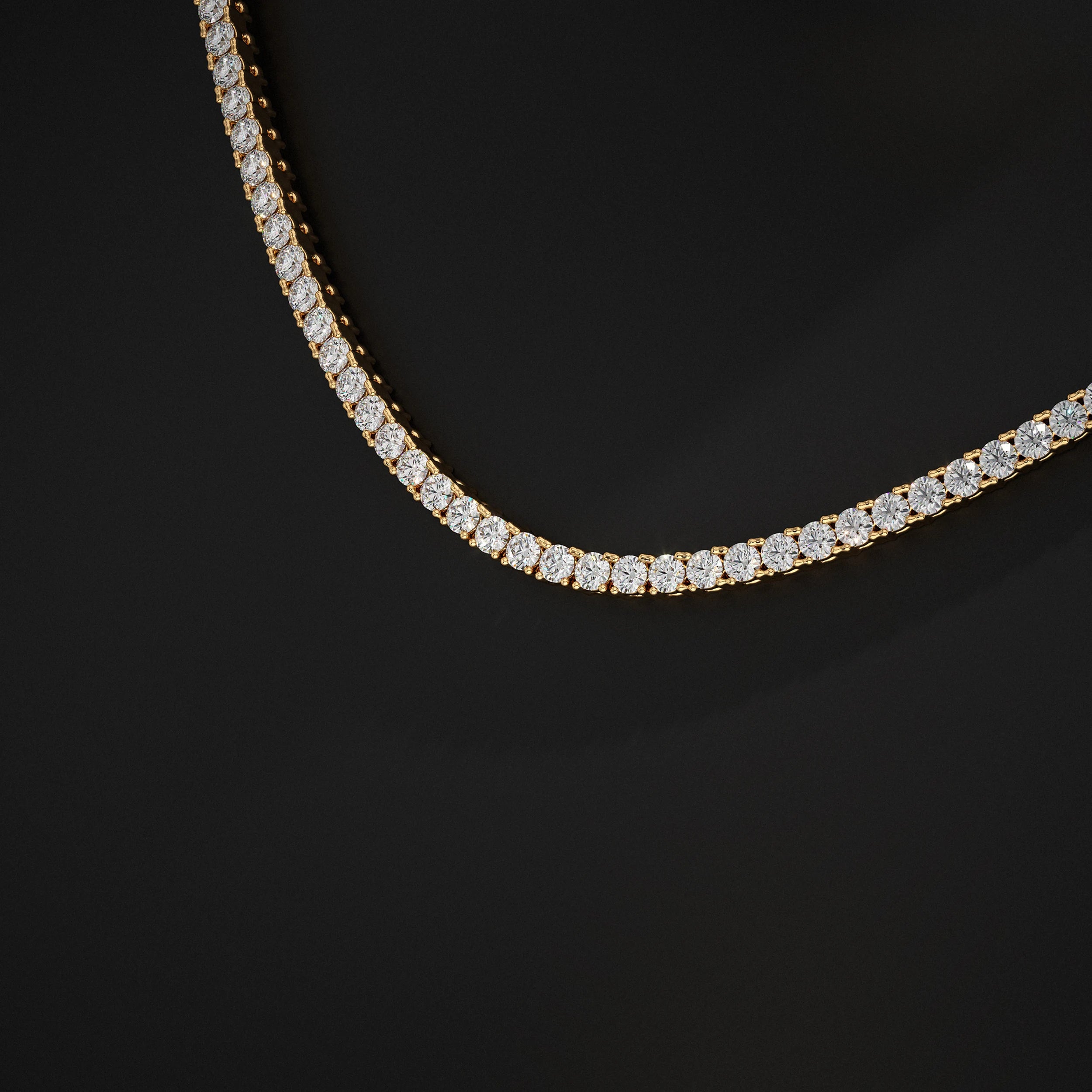 Round Lab Diamond Tennis Necklace Pendant