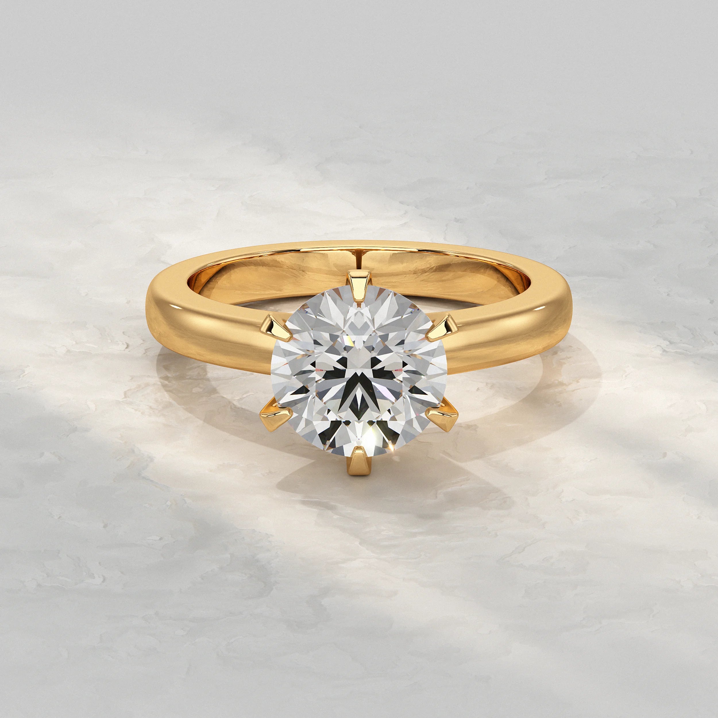 Round Diamond Solitaire Engagement Ring Rings