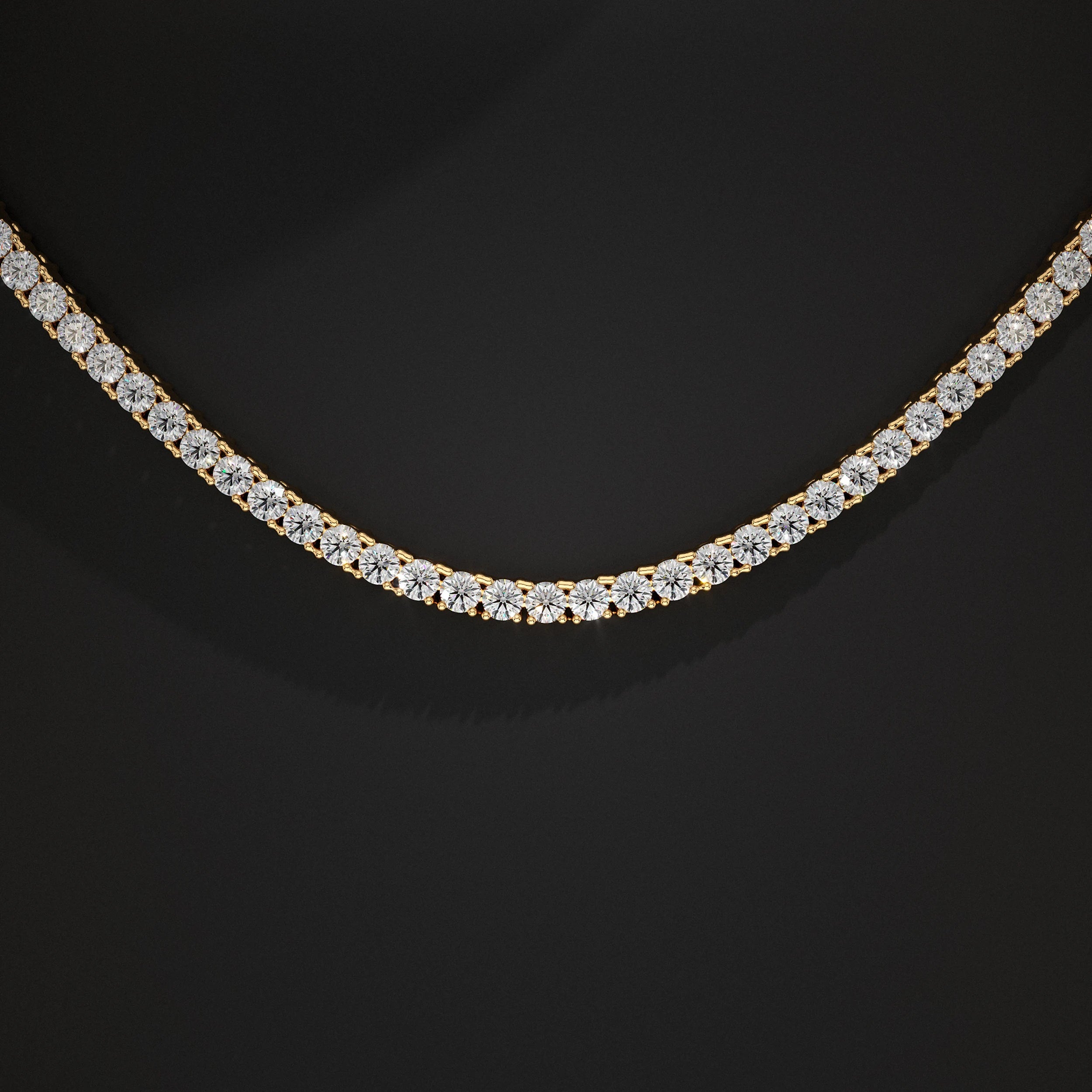 Round Lab Diamond Tennis Necklace Pendant