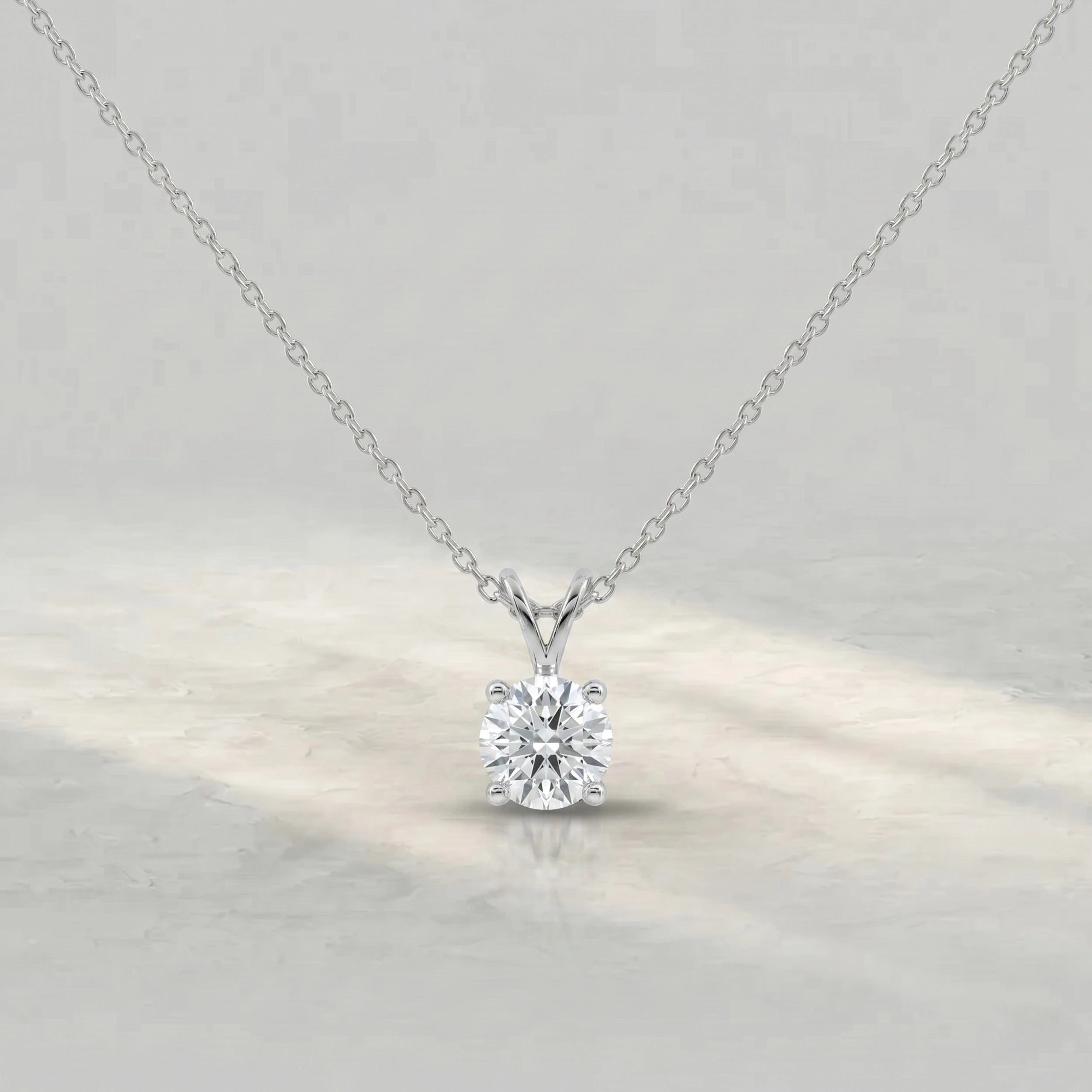 Round Lab Diamond Bail Pendant Pendant