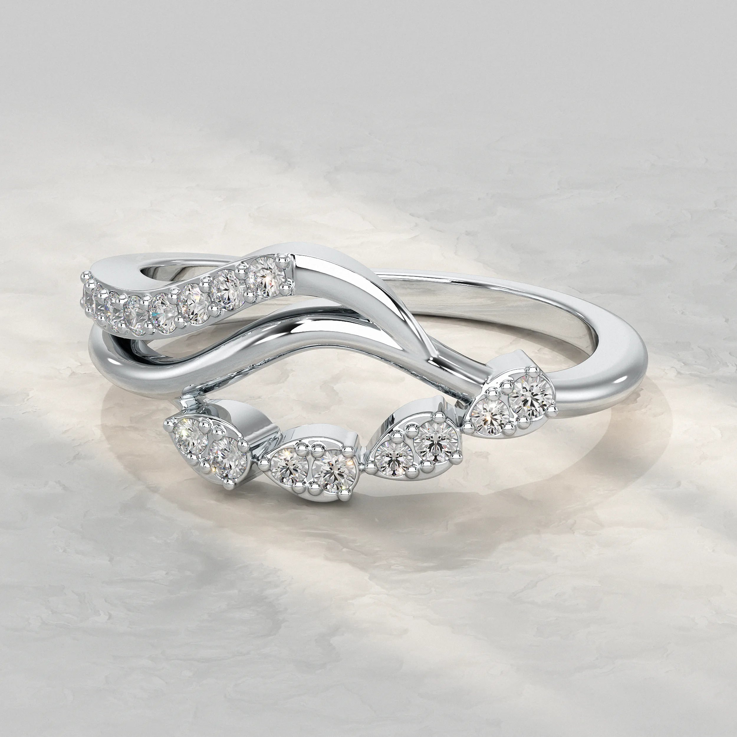 Waves Elegance Diamond Ring Rings