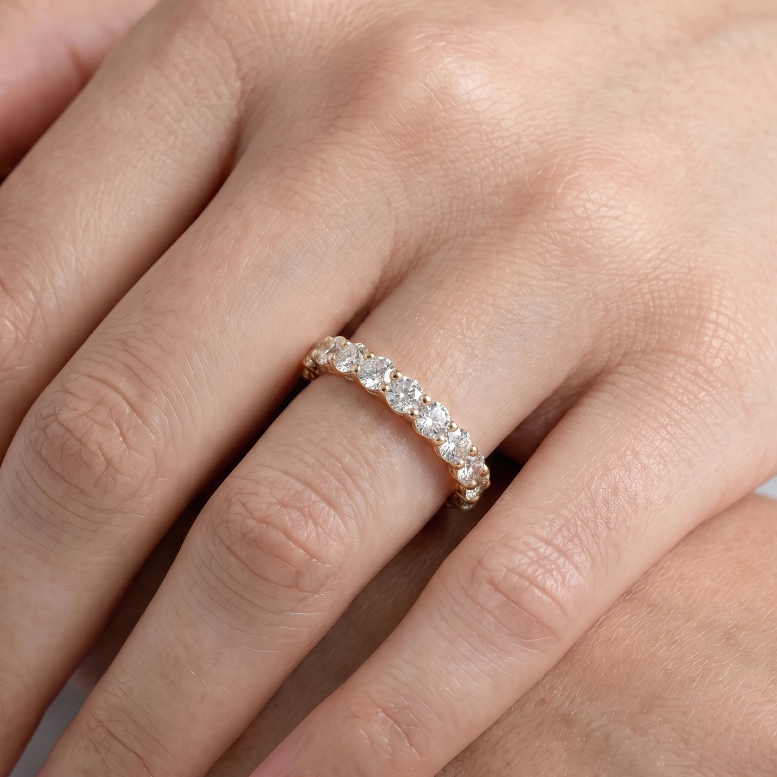 Lab Grown Round Diamond Eternity Band Rings