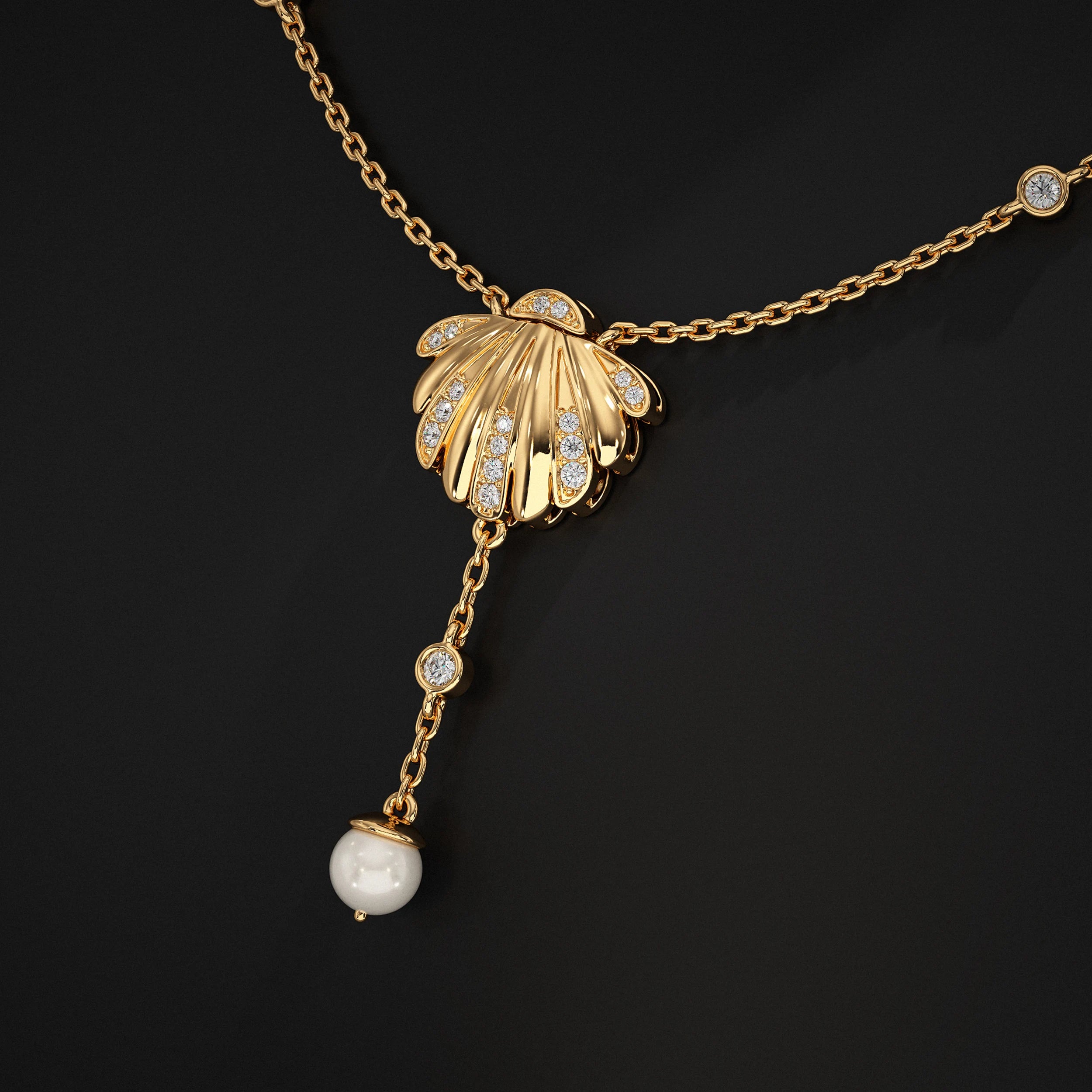 Oyster Pearl Gemstone Necklace Pendant