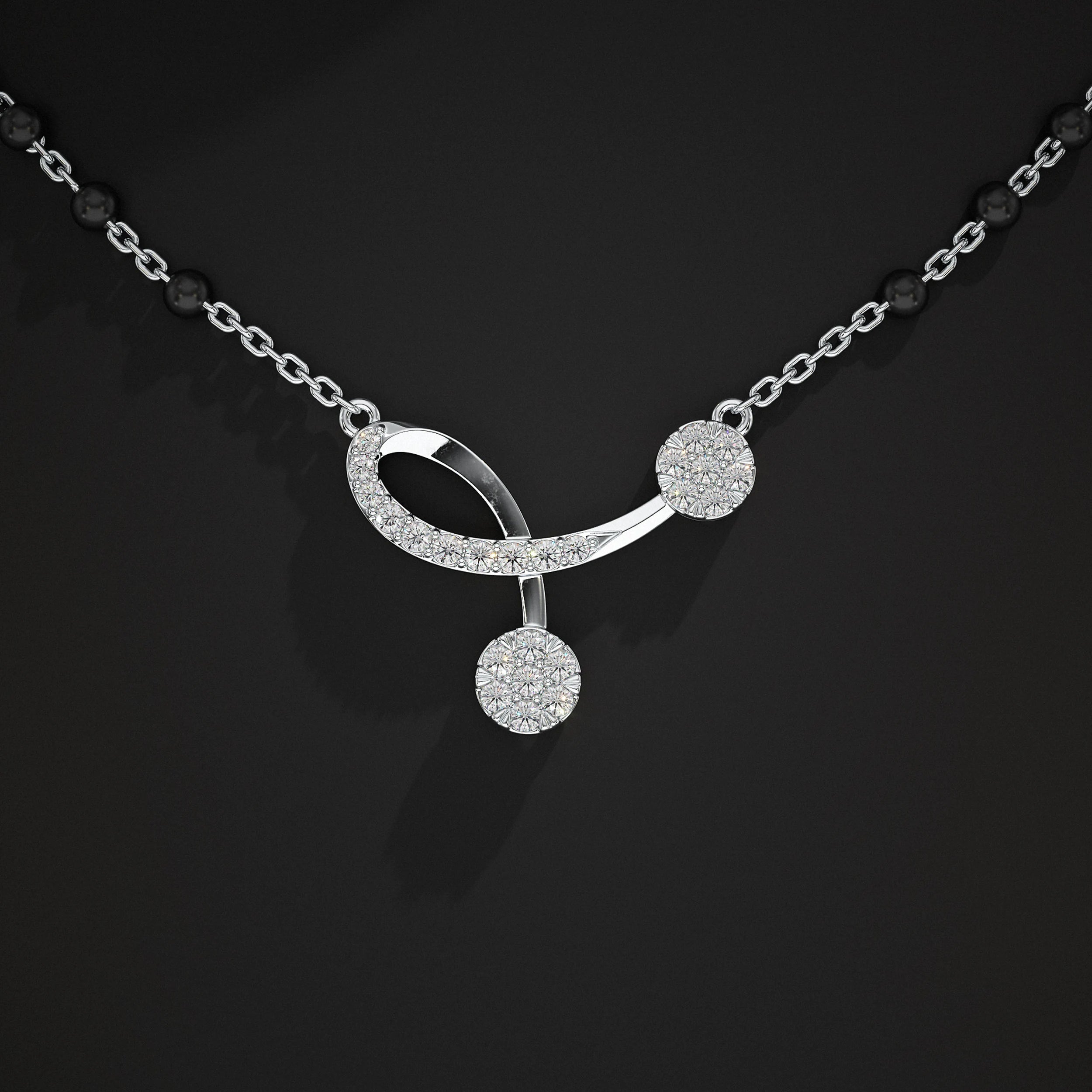 Twisted Lab Grown Diamond Mangalsutra Mangal Sutra