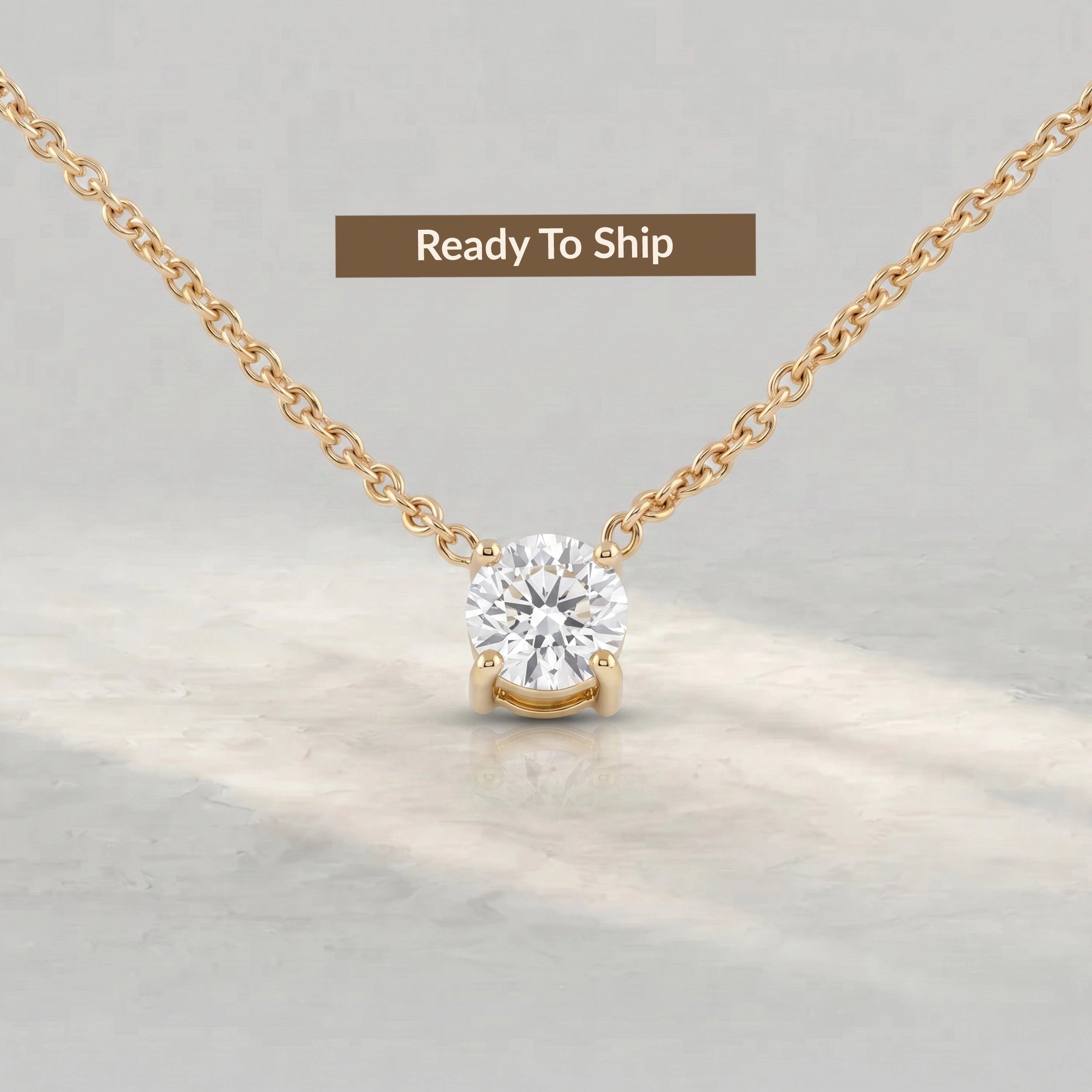 Round Lab Diamond Solitaire Pendant Pendant