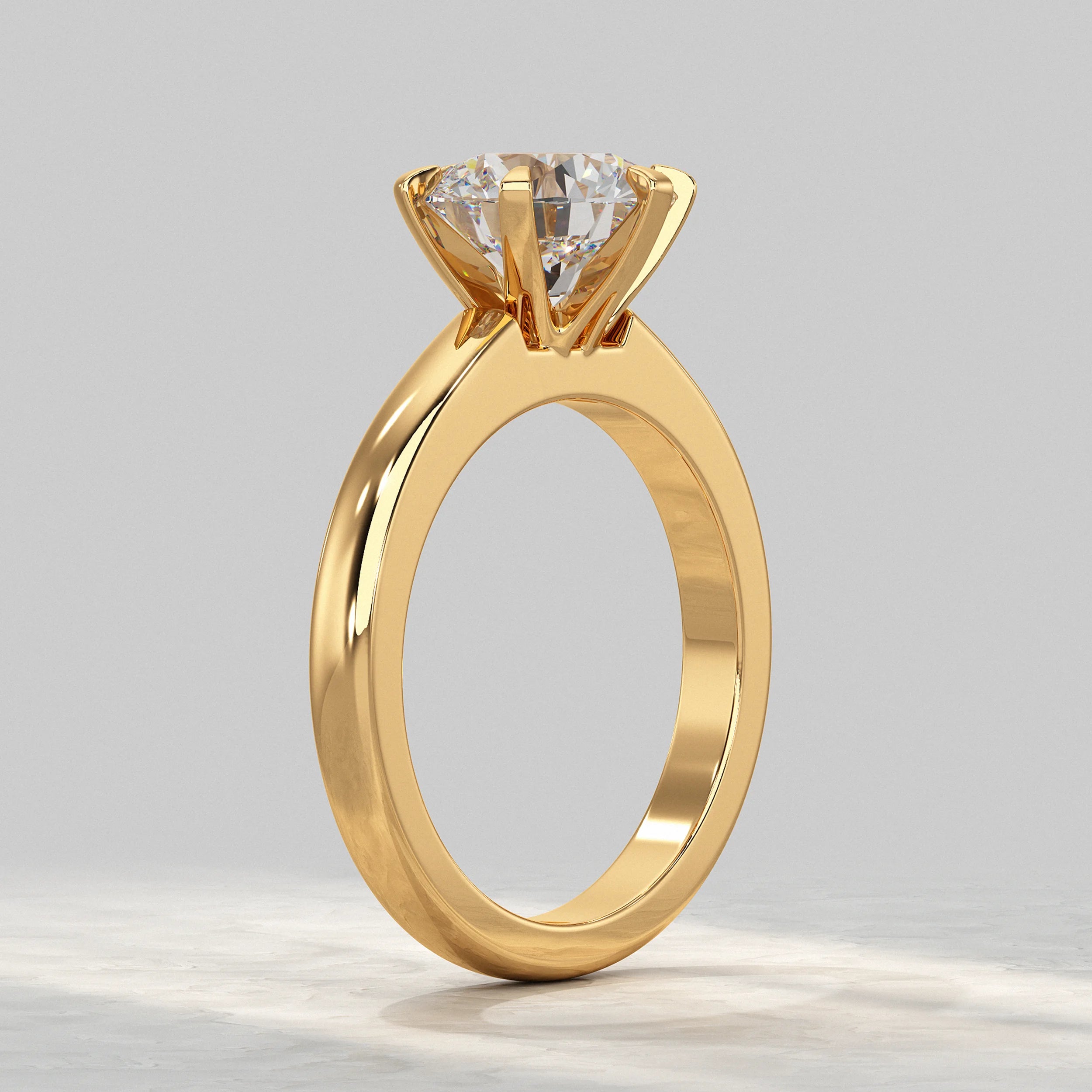 Round Diamond Solitaire Engagement Ring Rings
