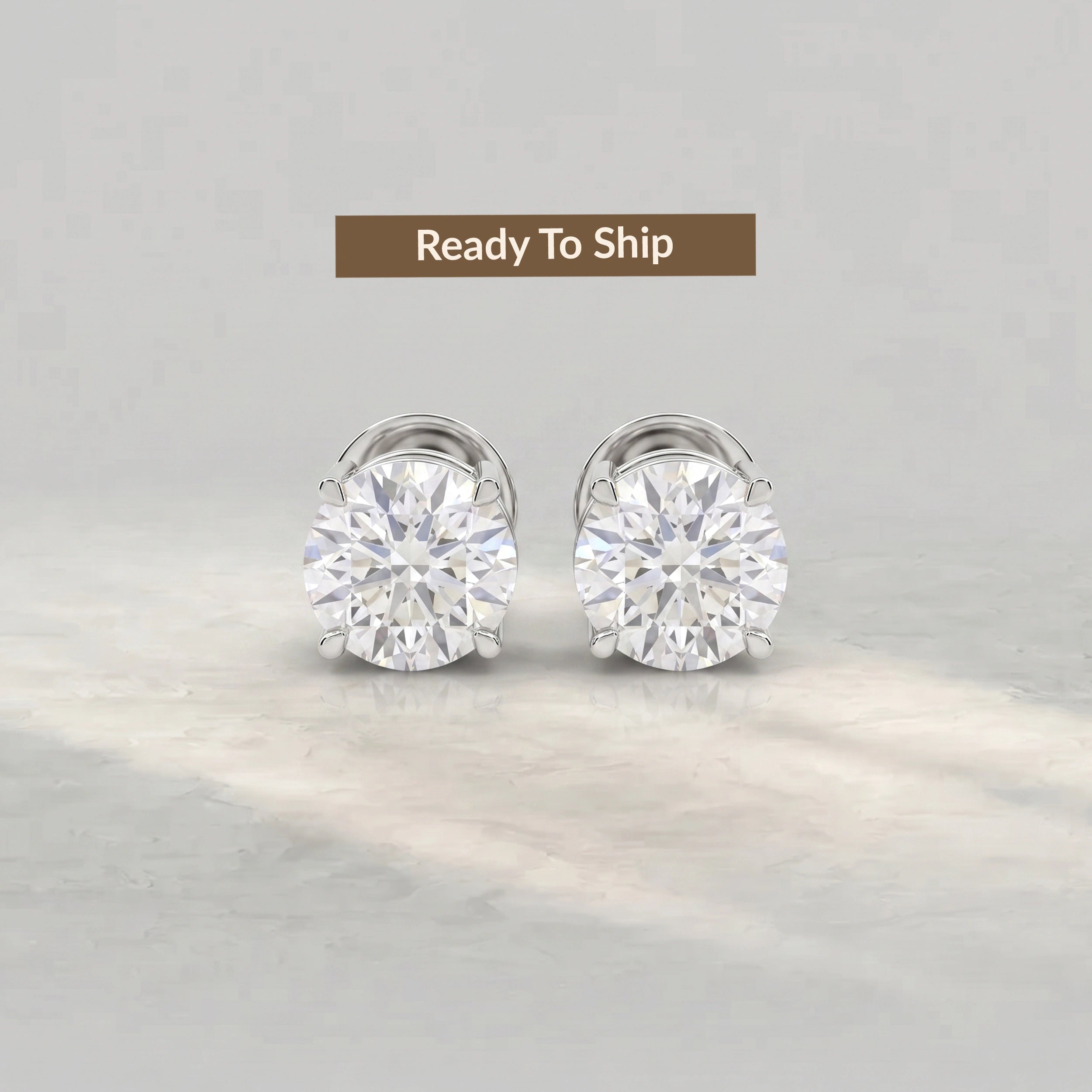 Lab Grown Round Diamond Stud Earrings Earrings