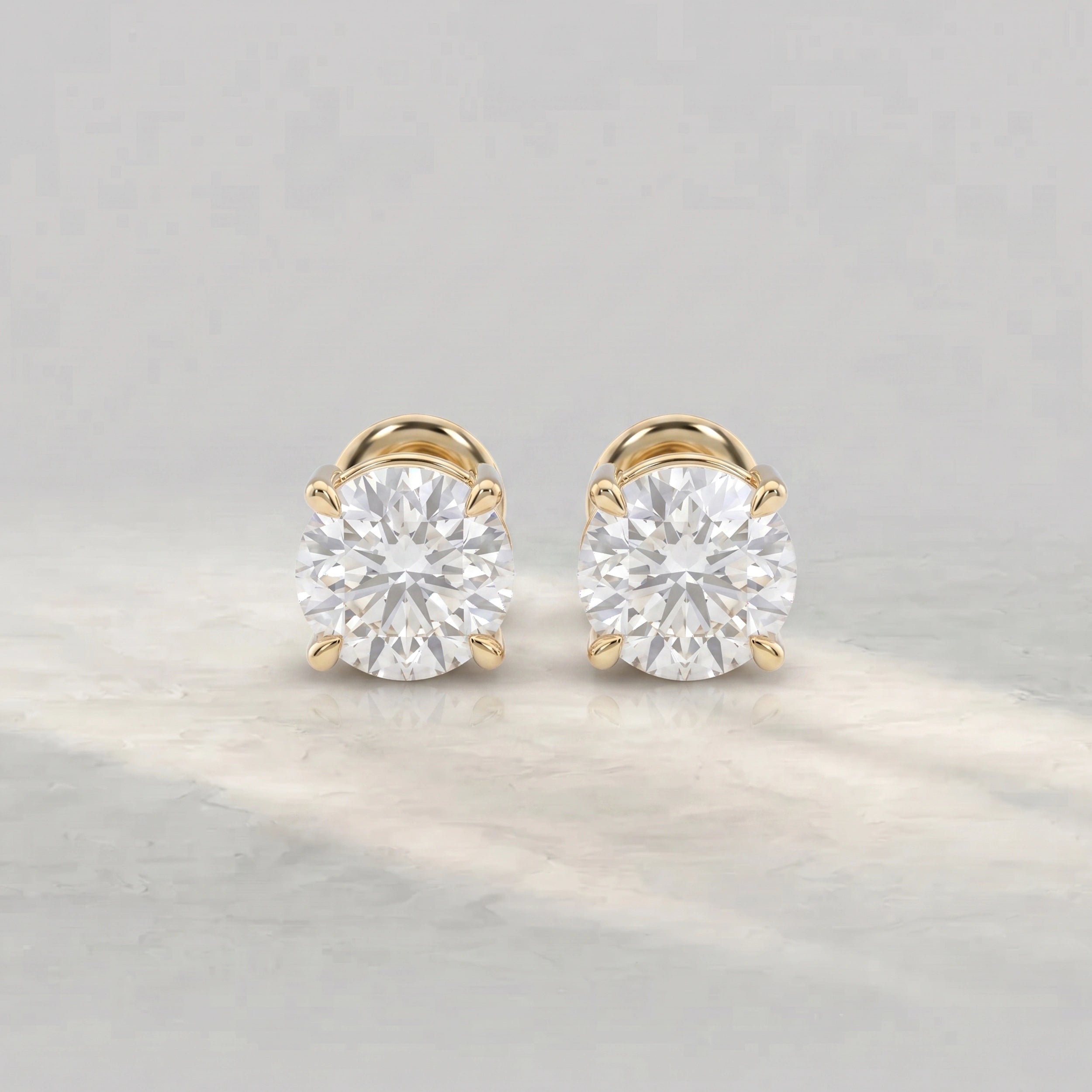 Lab Grown Round Diamond Stud Earrings Earrings