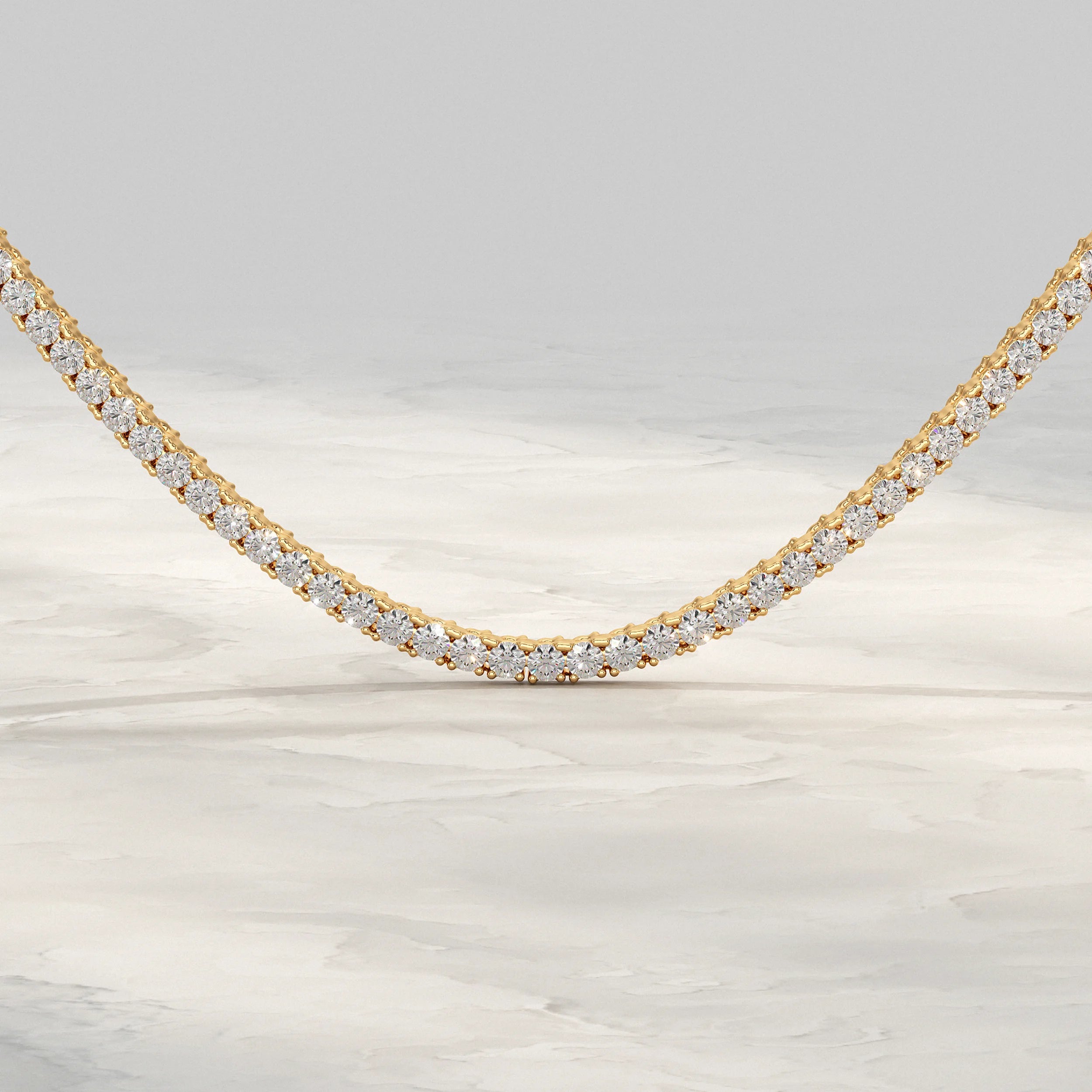Round Lab Diamond Tennis Necklace Pendant