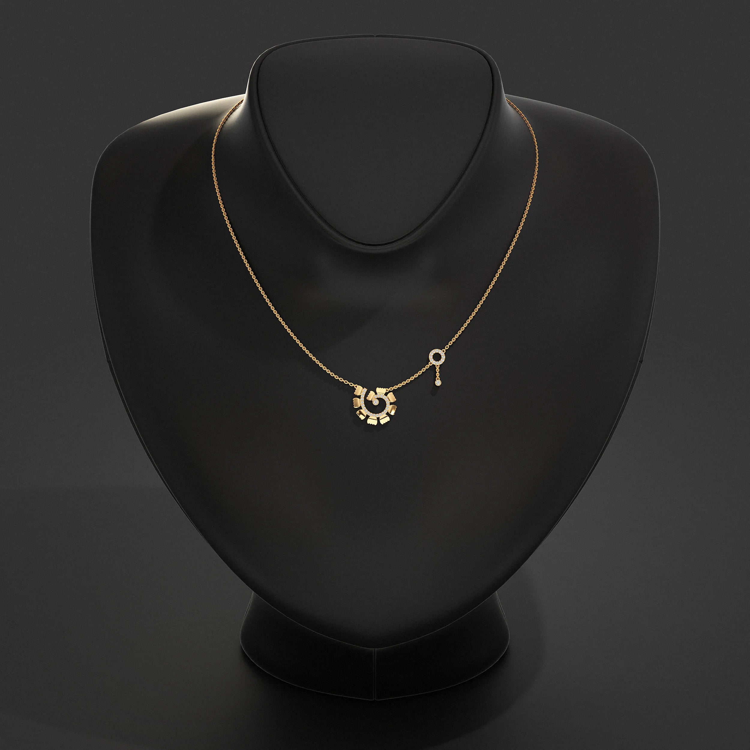 Round Lab Diamond Spiral Pendant Pendant