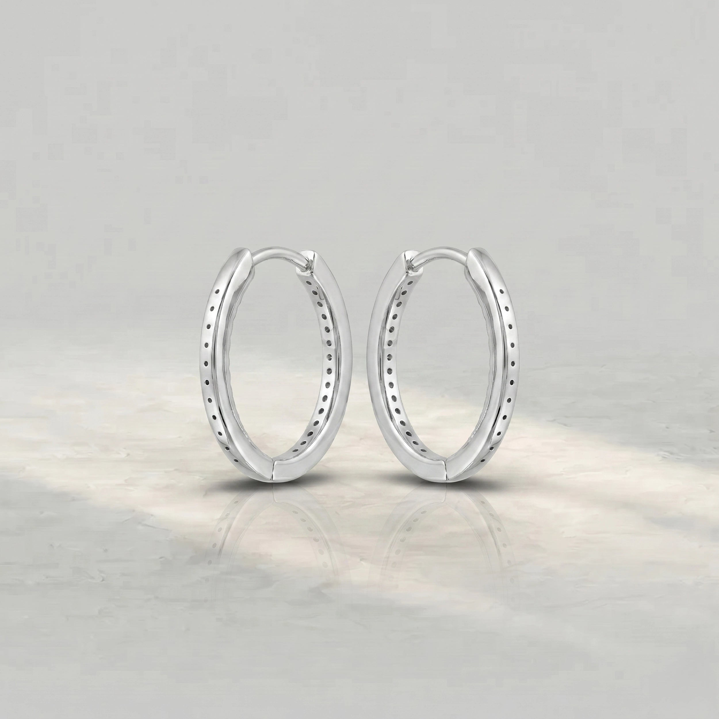 Round Diamond Inside Hoop Earrings Earrings
