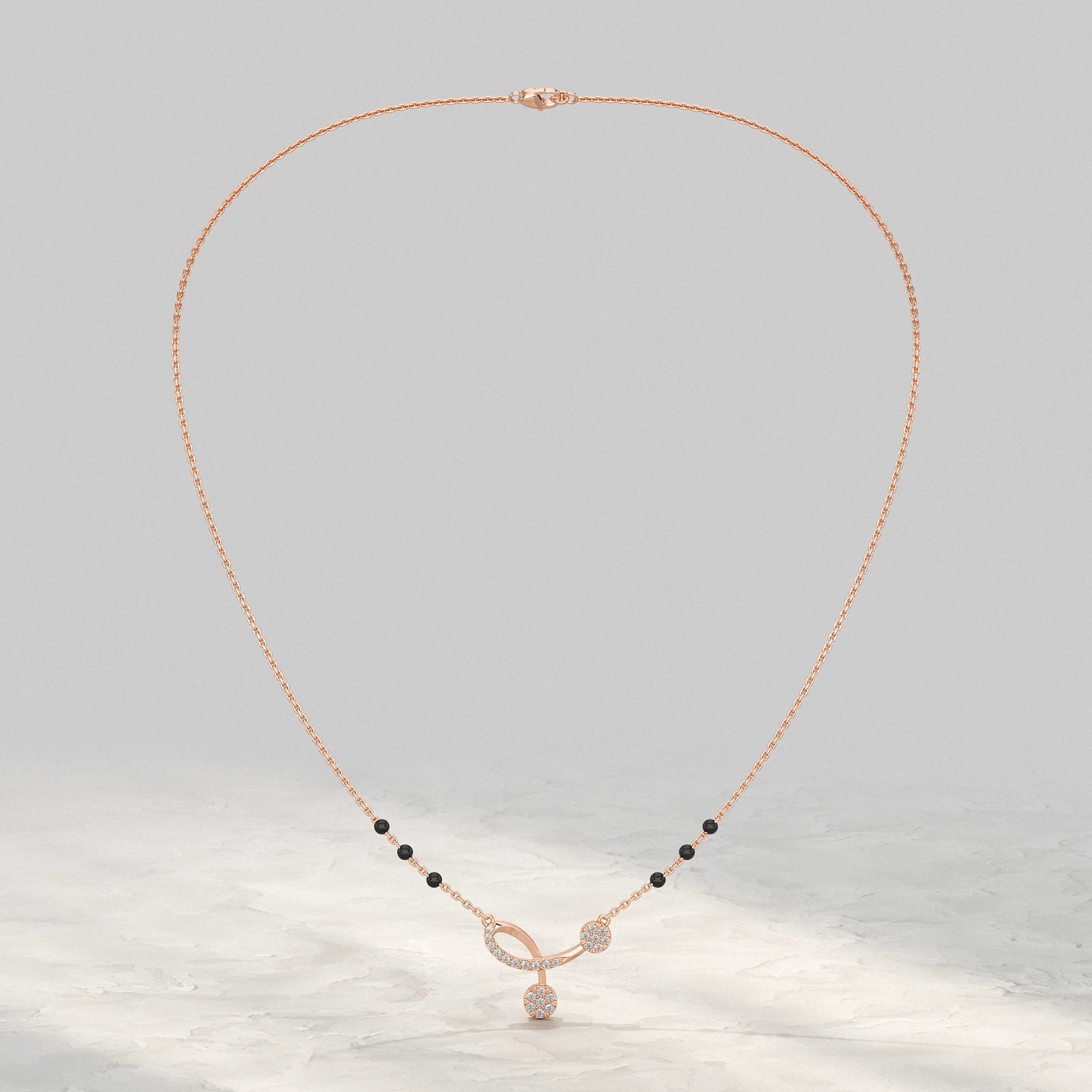 Twisted Lab Grown Diamond Mangalsutra Mangal Sutra