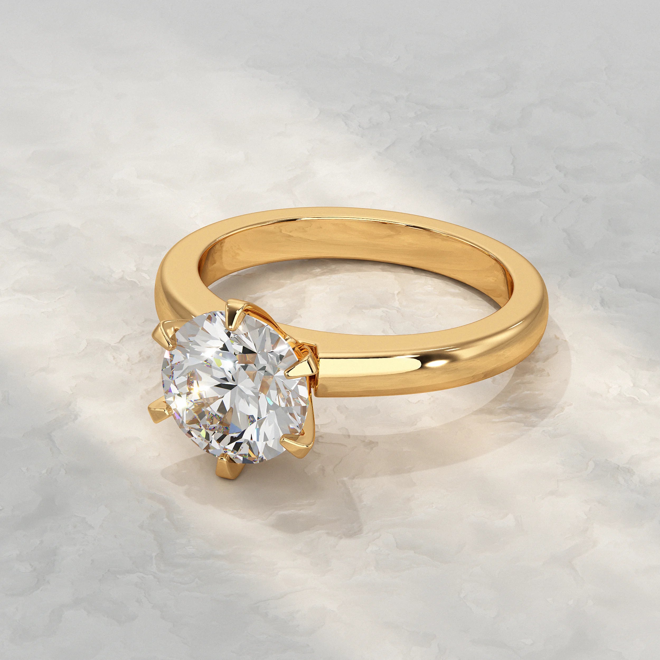Round Diamond Solitaire Engagement Ring Rings