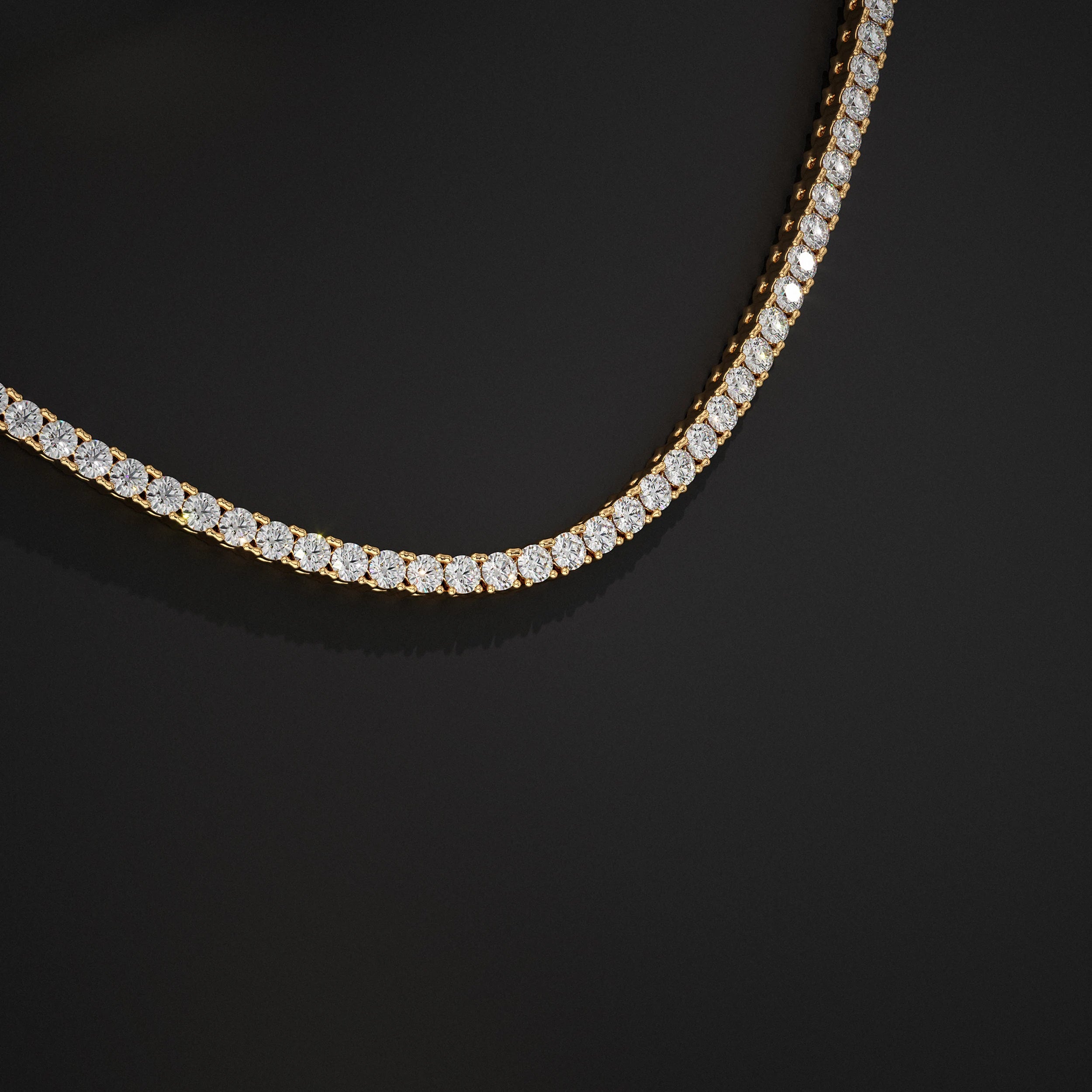 Round Lab Diamond Tennis Necklace Pendant