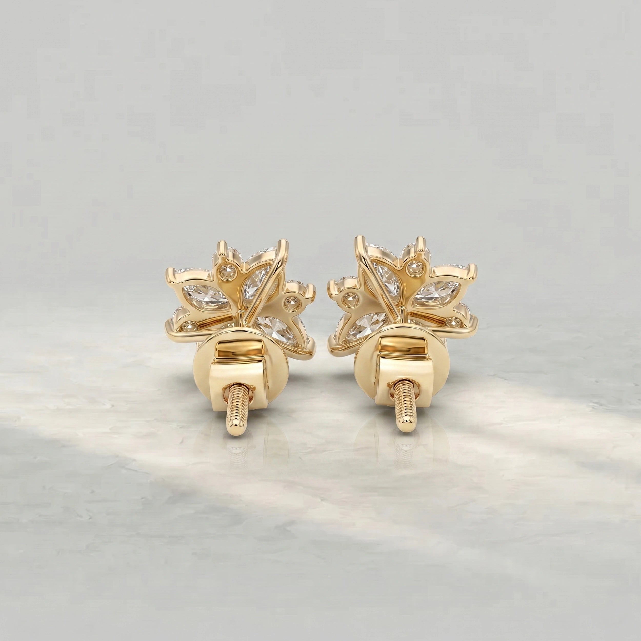 Marquise Lab Cluster Diamond Earrings Earrings