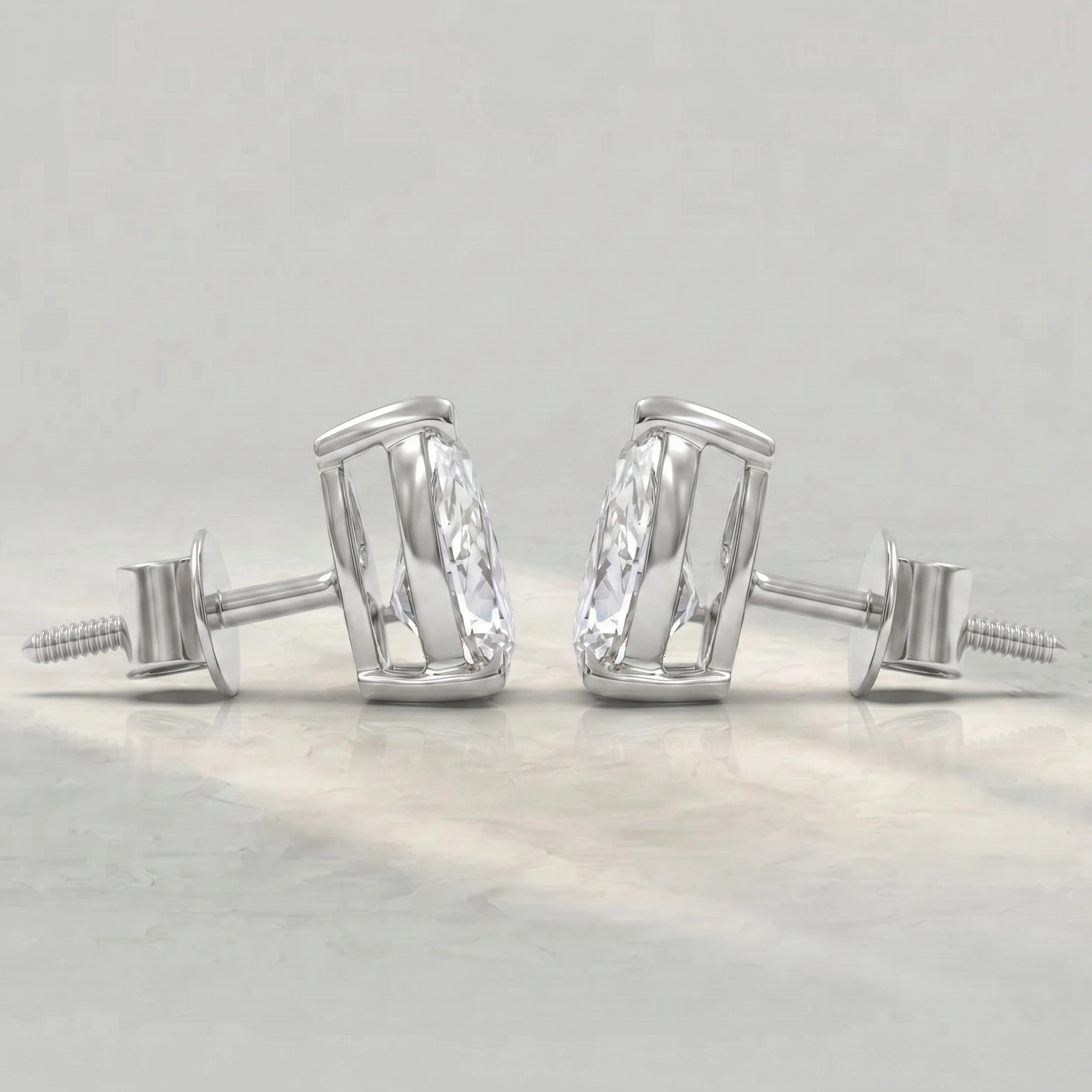 Pear Lab Diamond Stud Earrings Earrings