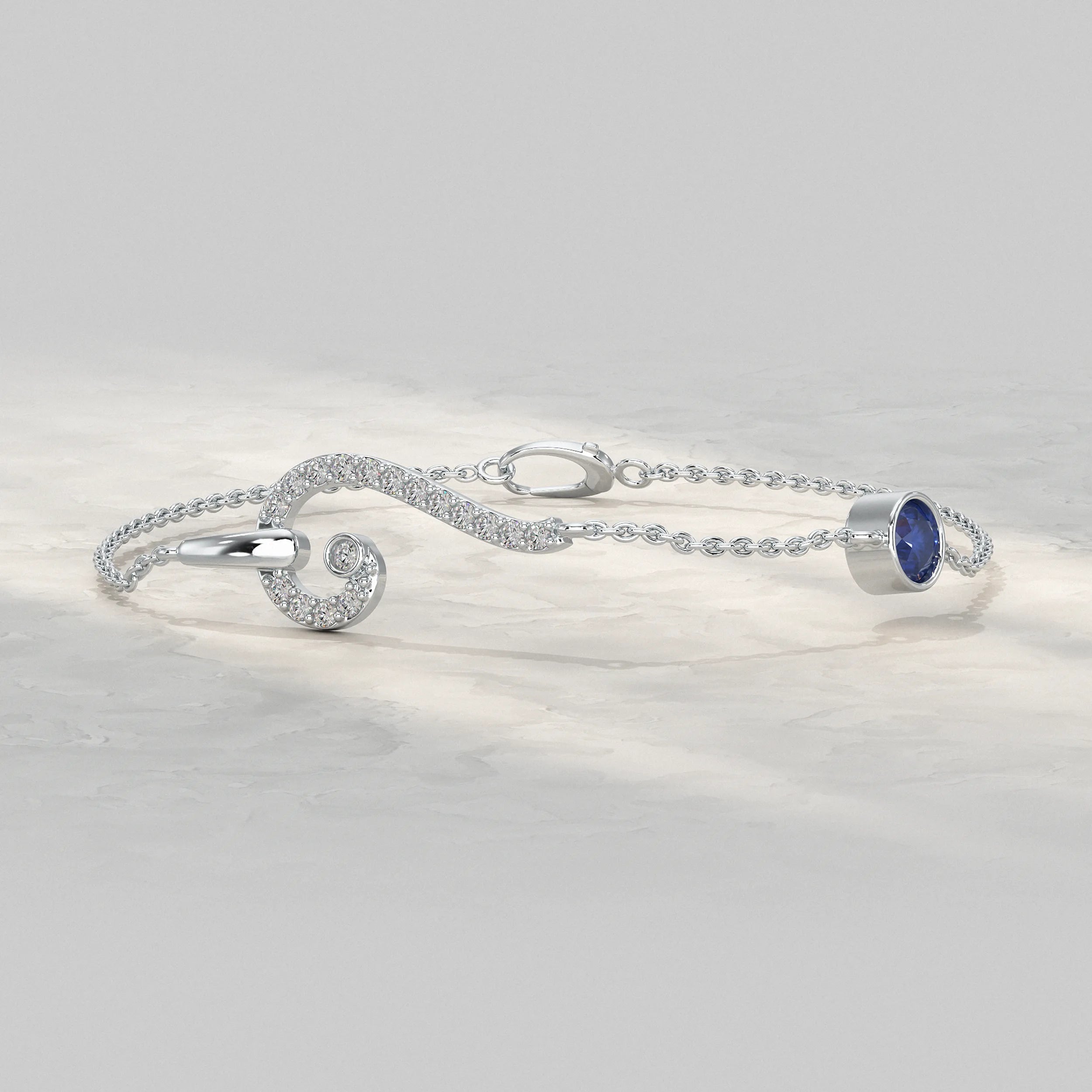 Swirl Sapphire Chain Bracelet Bracelet