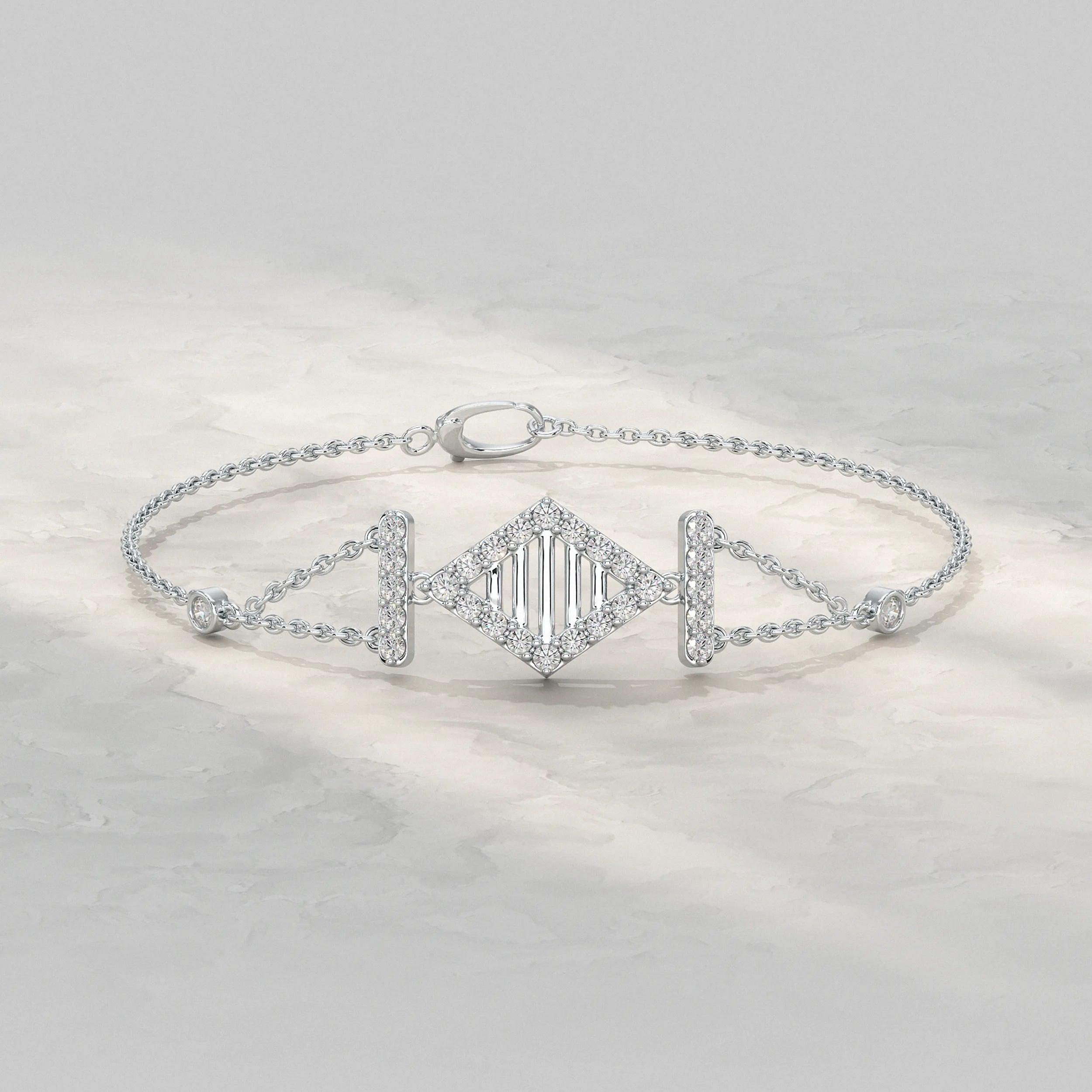 Round Diamond Harmony Chain Bracelet Bracelet