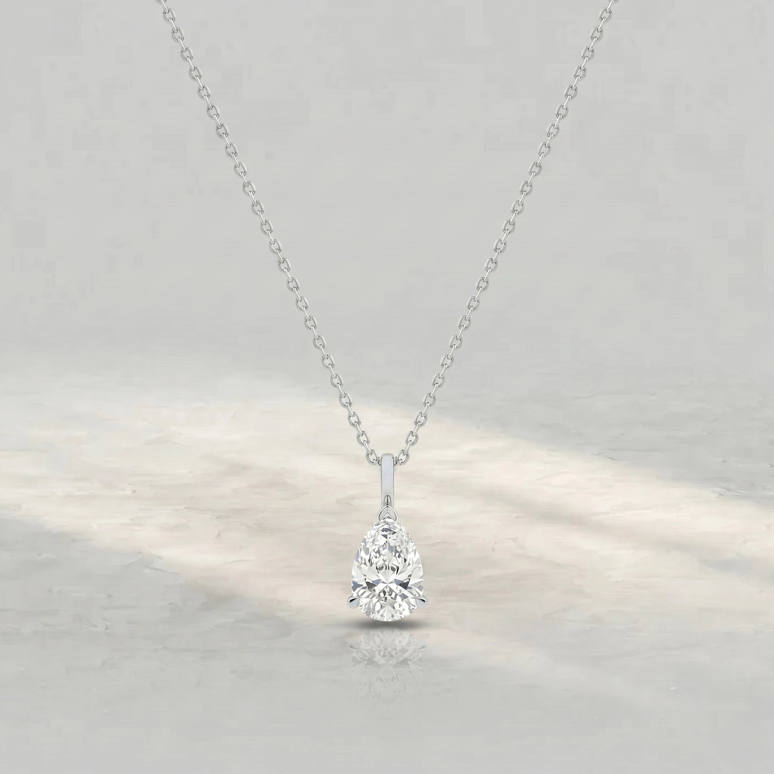 Pear Lab Diamond Solitaire Pendant Pendant