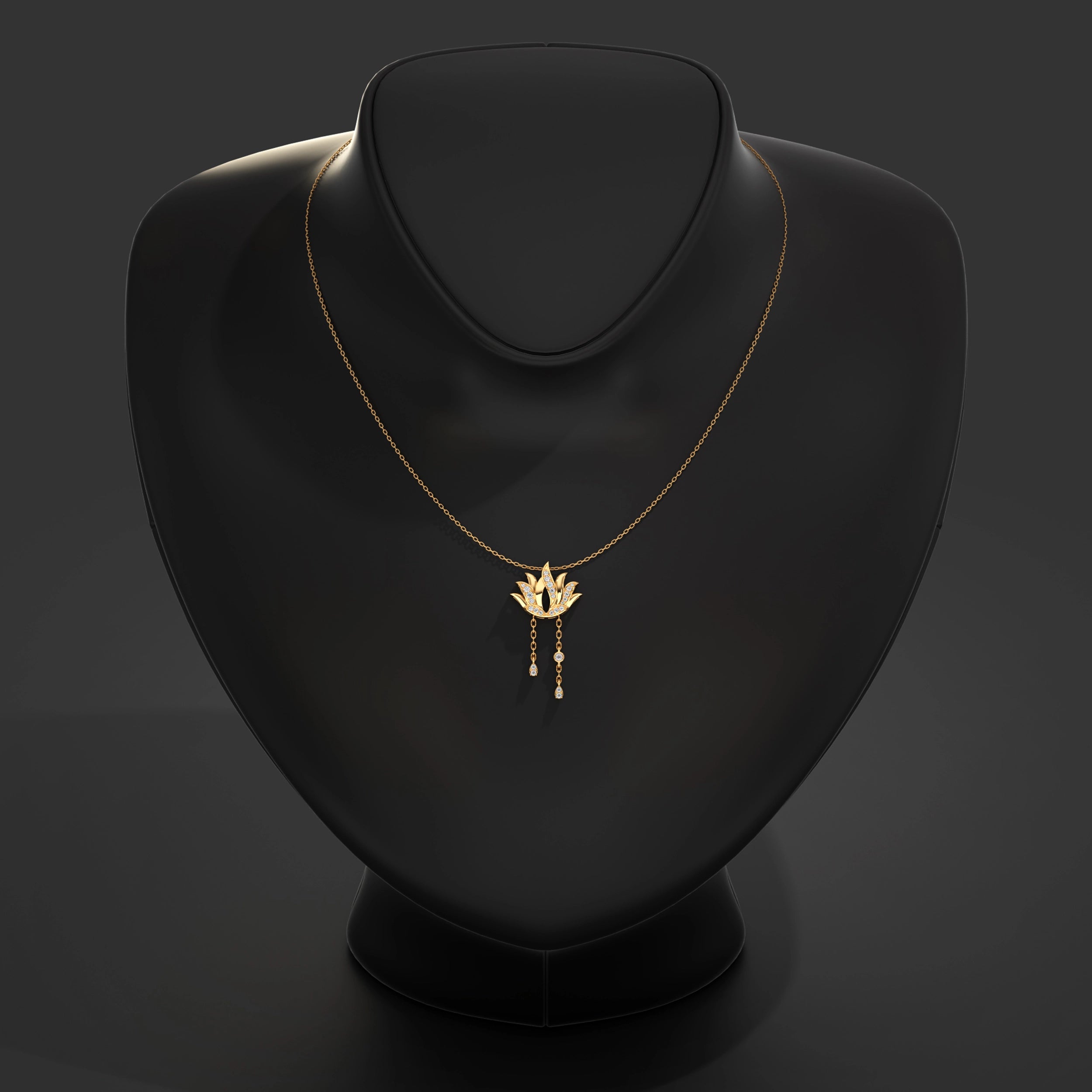Lotus Pendant With Diamond Accent Pendant