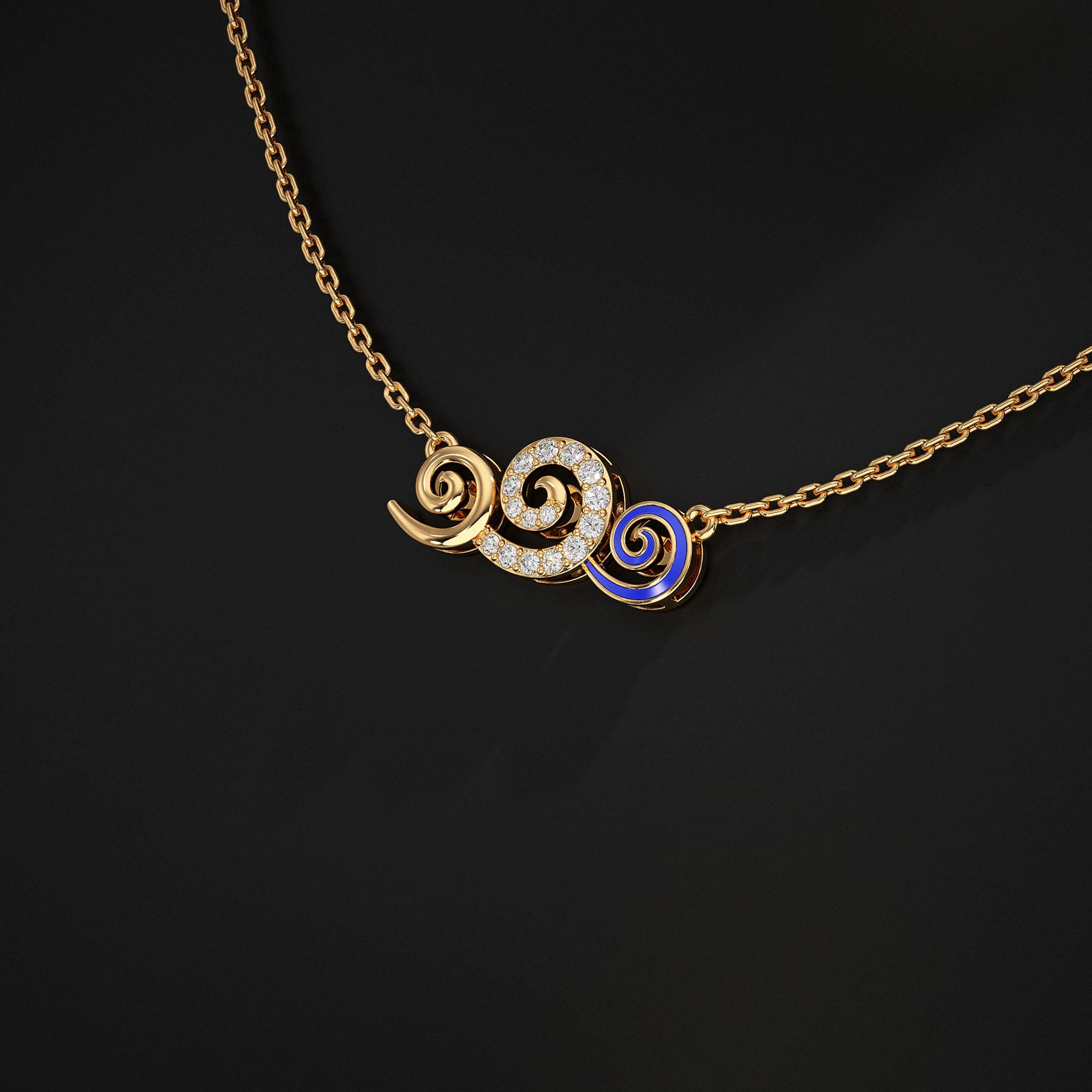 Rose Gold Spiral Pendant Necklace Pendant