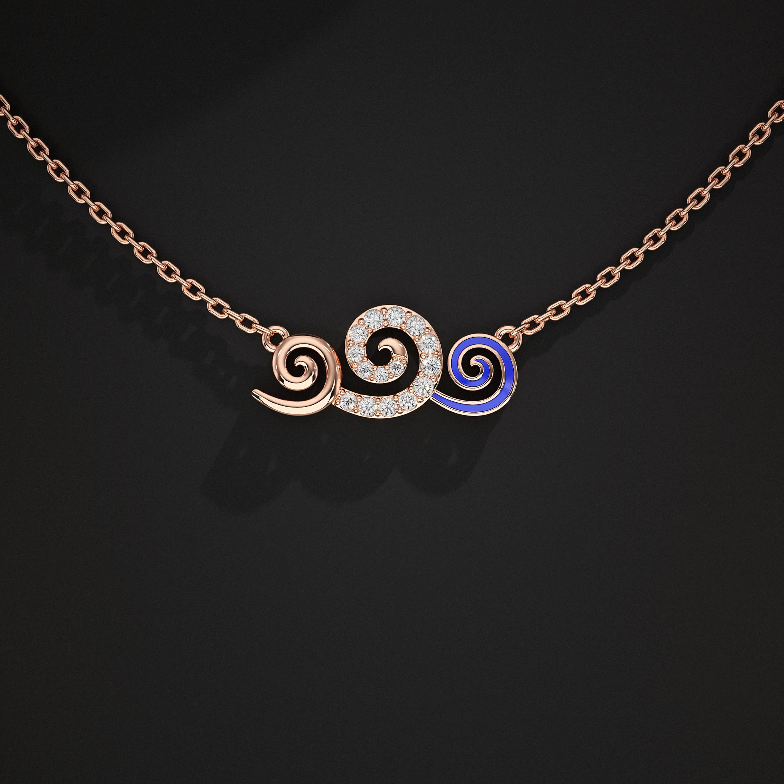 Rose Gold Spiral Pendant Necklace Pendant