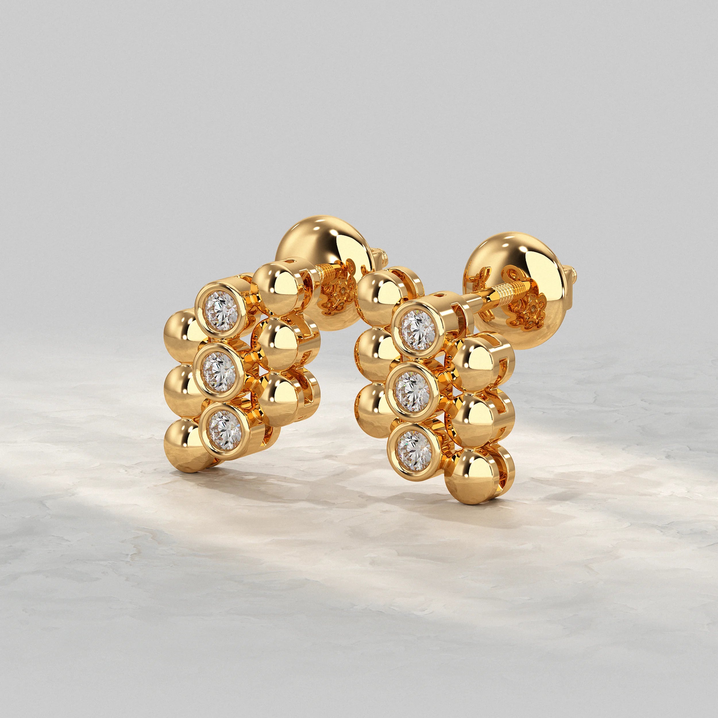 Bubble Cluster Diamond Pattern Stud Earrings Earrings