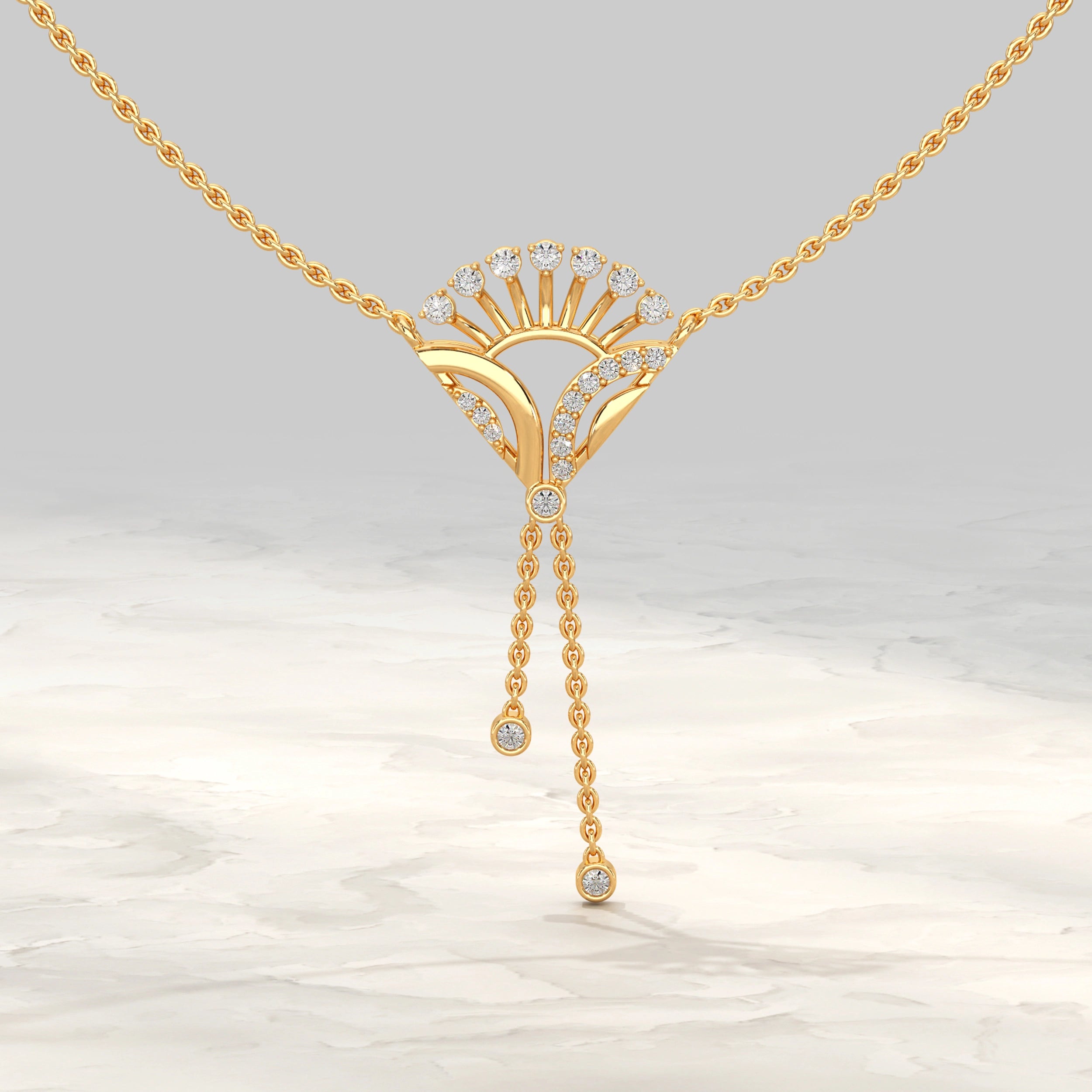 Diamond Pendant with Drop Chains Pendant