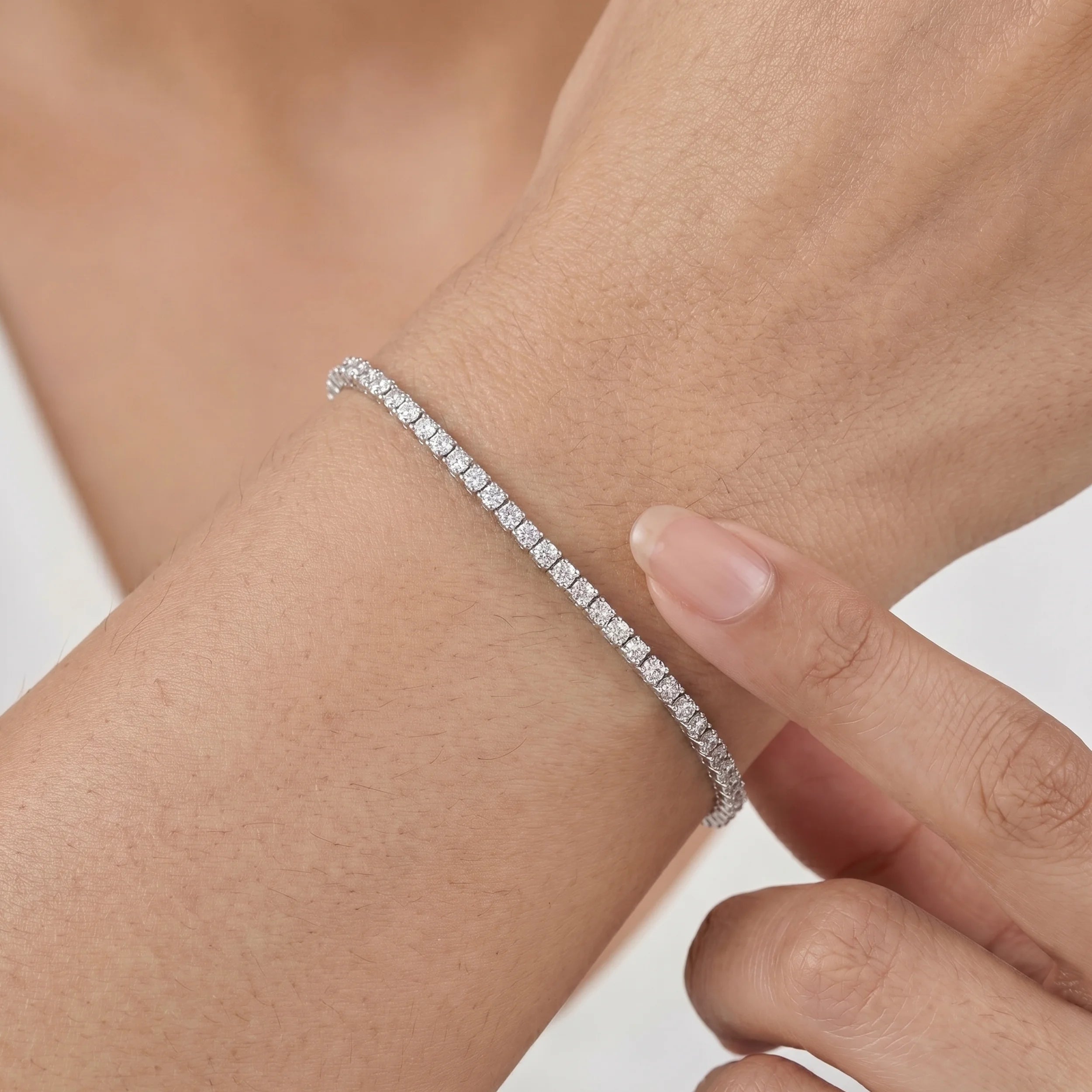 Round Lab Diamond Tennis Bracelet Bracelet
