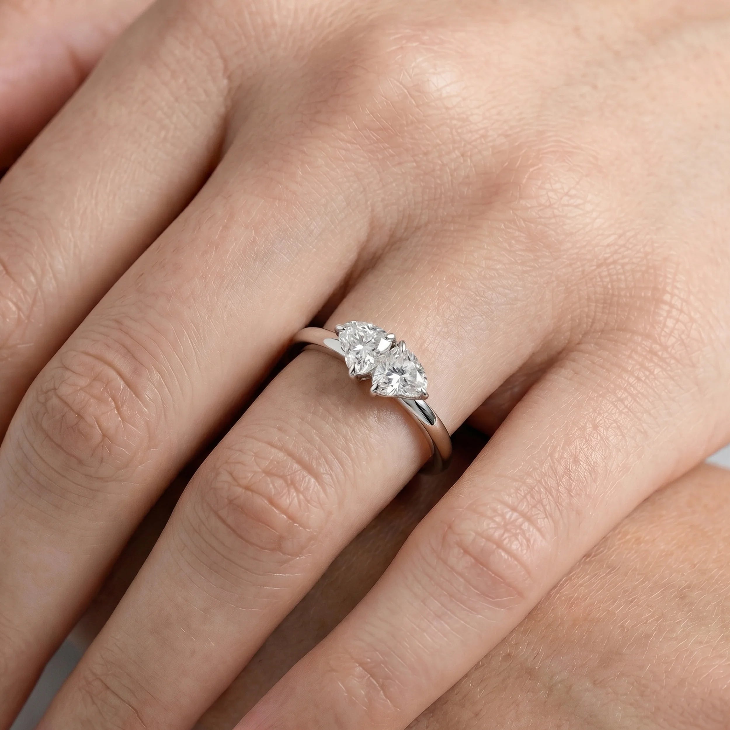 Heart Cut Lab Diamond Toi Et Moi Ring Rings