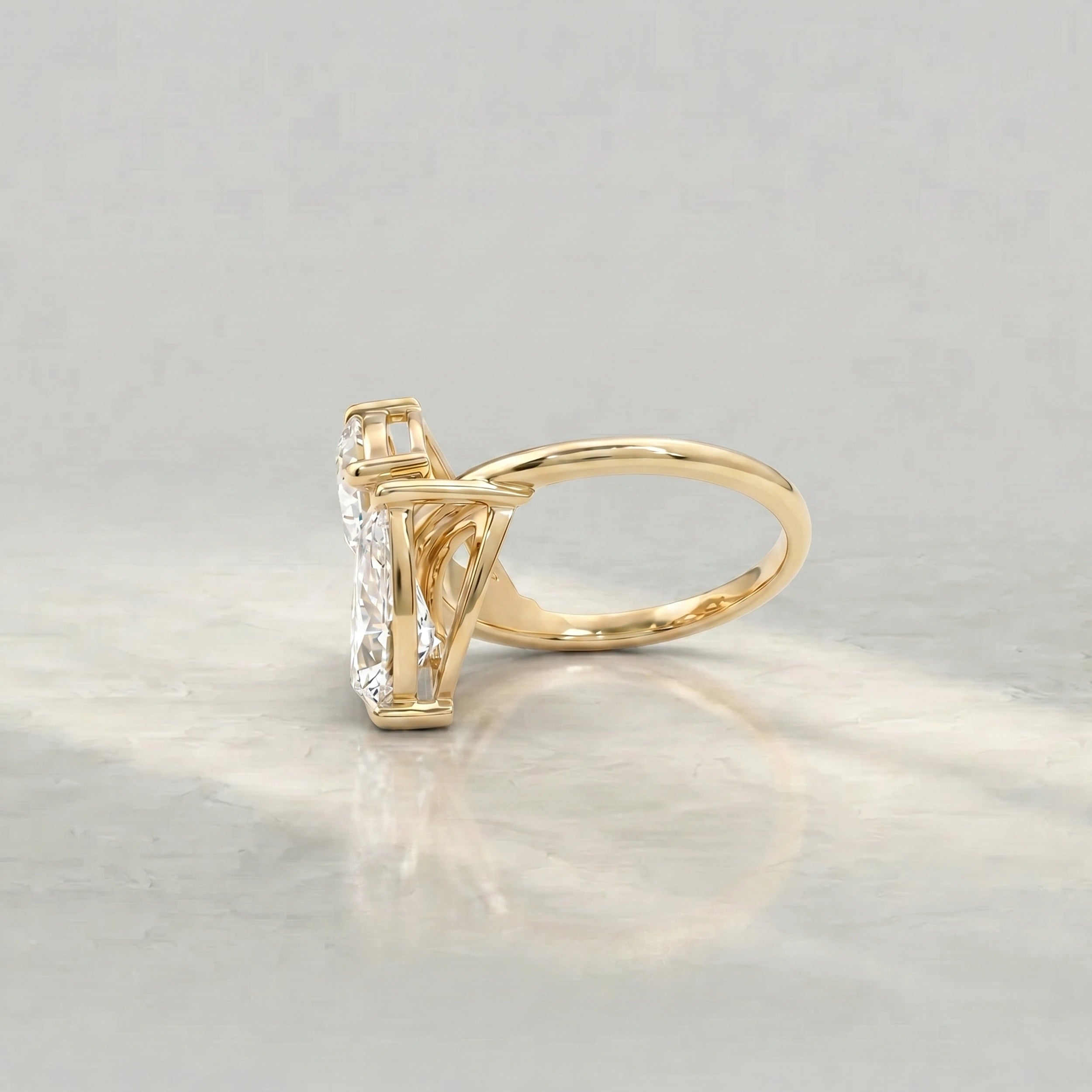 Bypass Pear Lab Diamond Two Stone Ring Rings