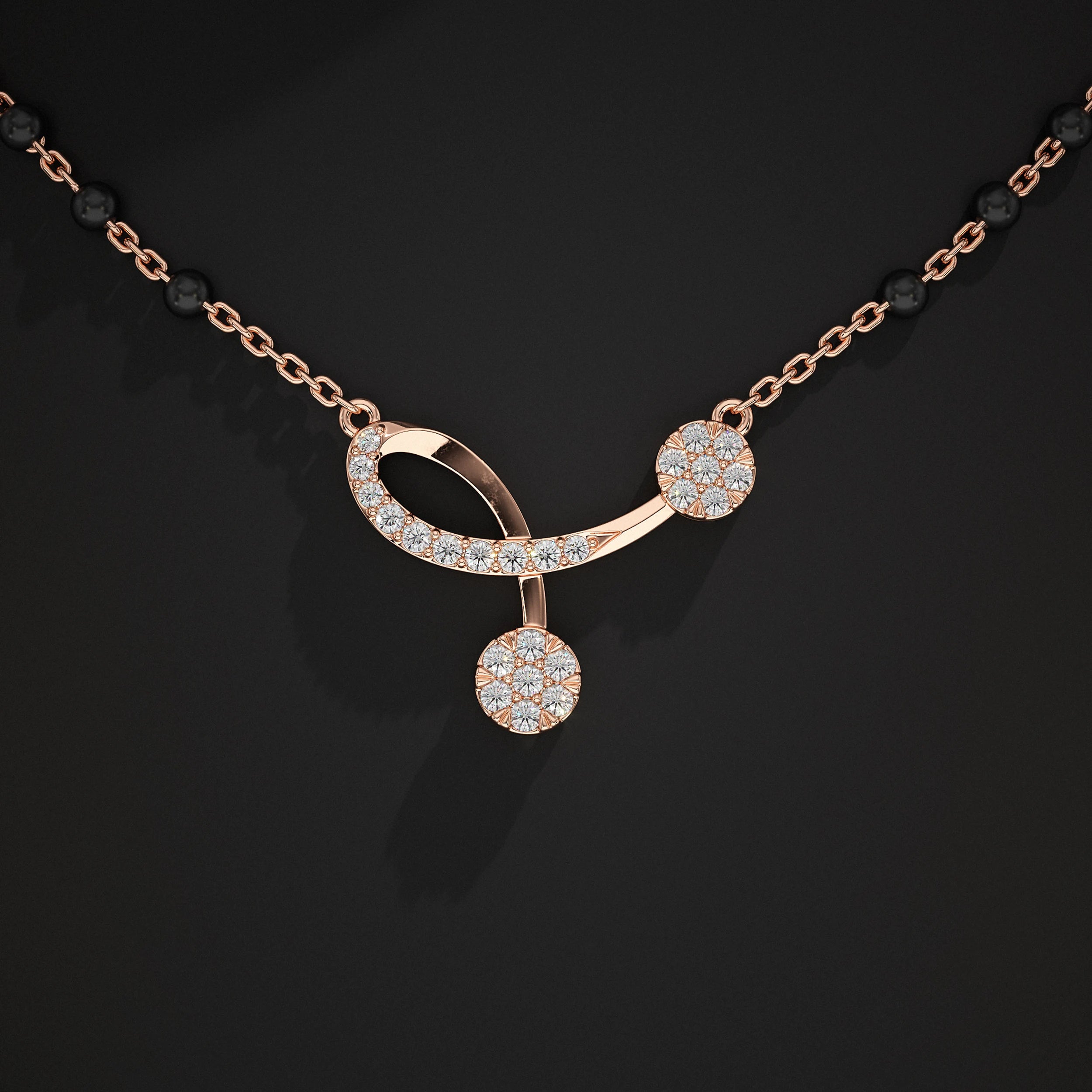 Twisted Lab Grown Diamond Mangalsutra Mangal Sutra