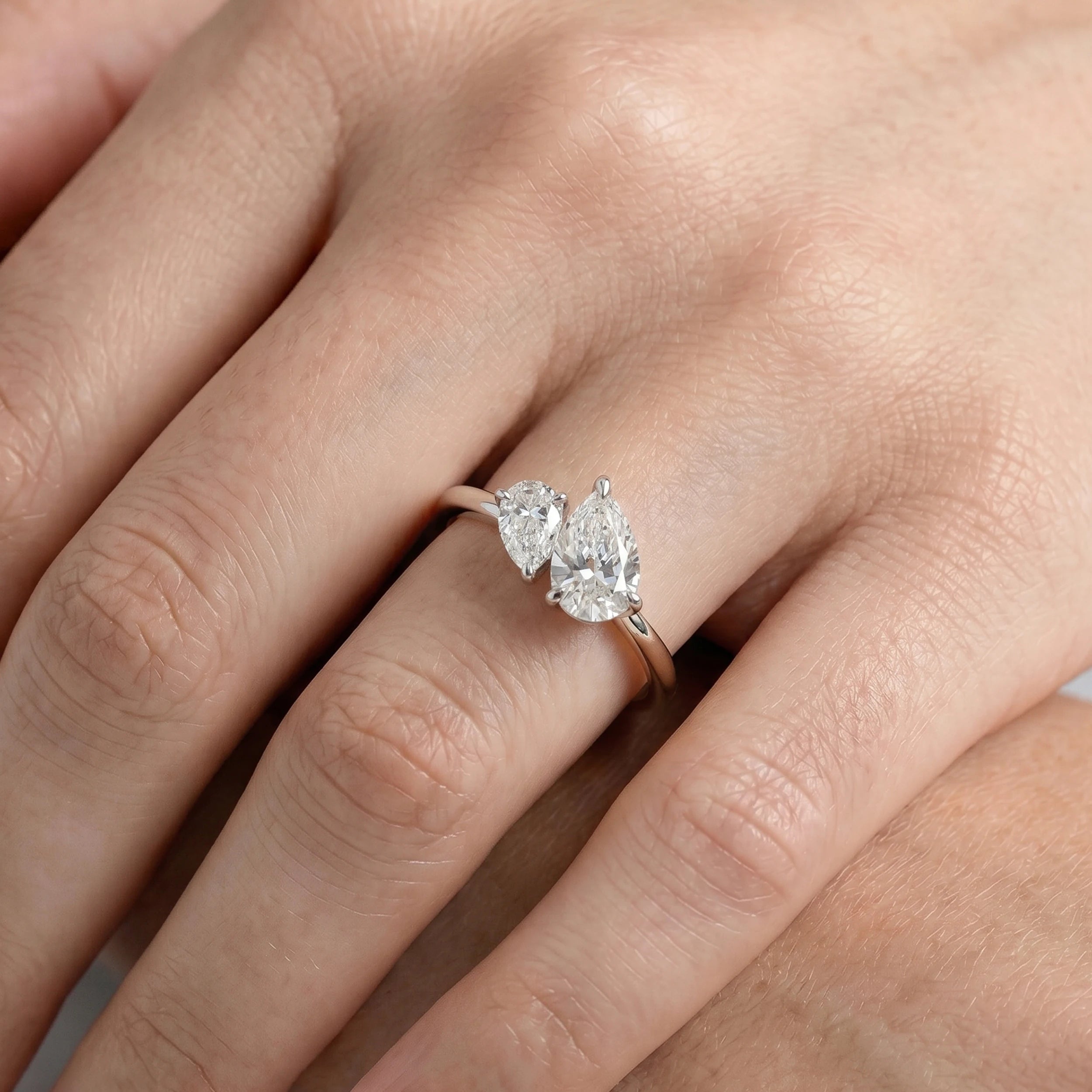 Pear Lab Diamond Toi Et Moi Engagement Ring Rings