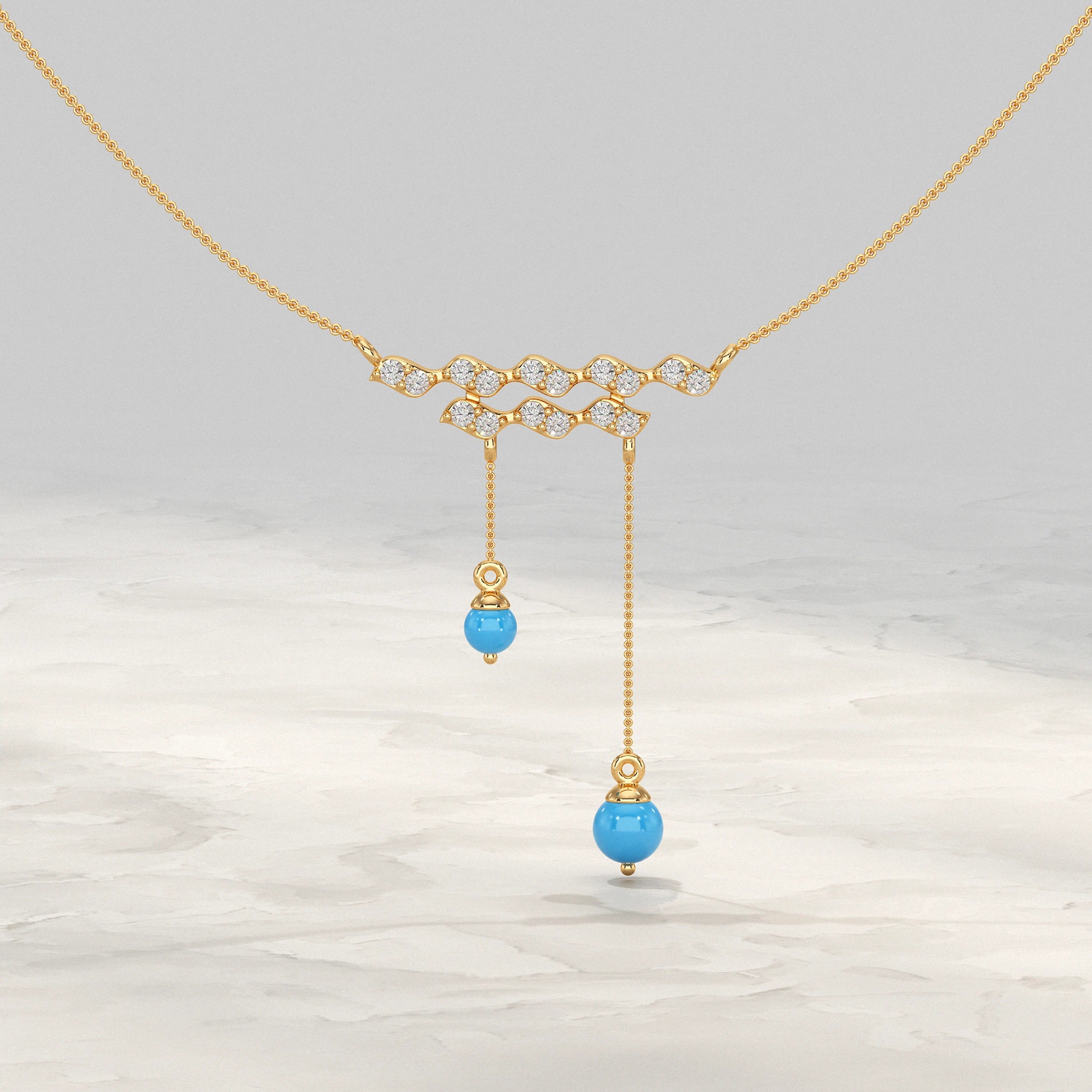 Wave Diamond Drop Pendant Pendant