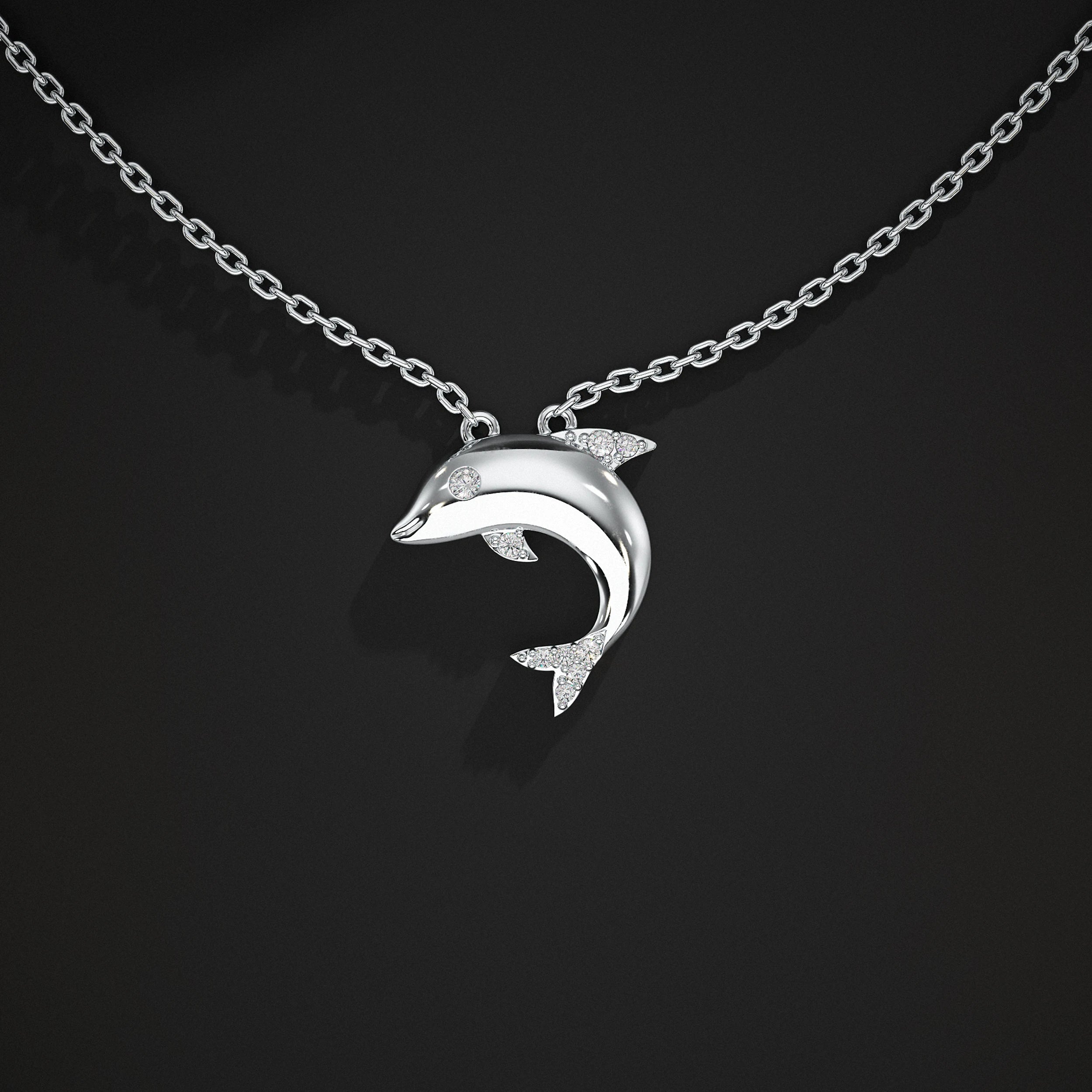 Yellow Gold Dolphin Pendant Pendant