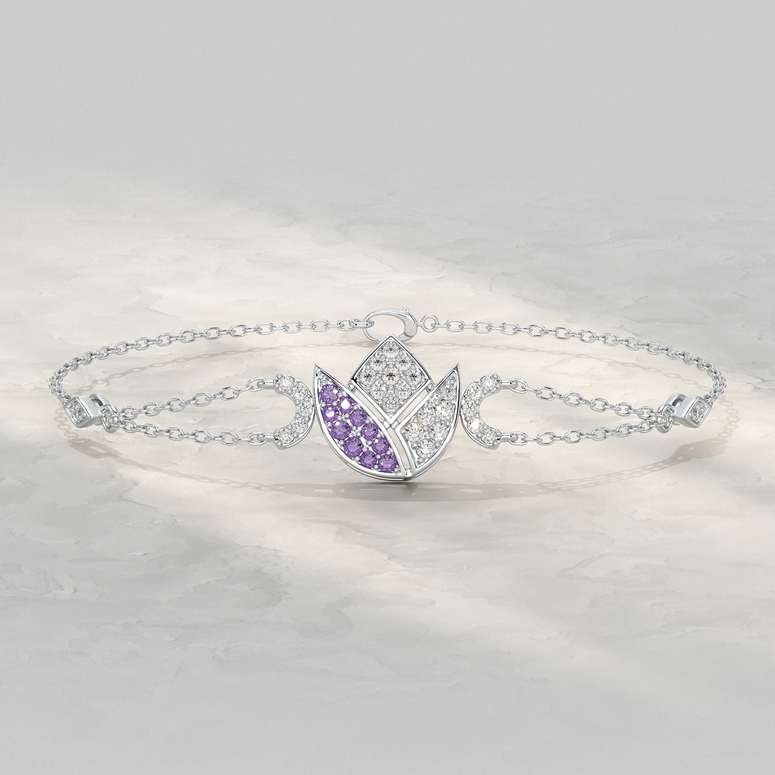 Purple Amethyst Tulip Bracelet Bracelet