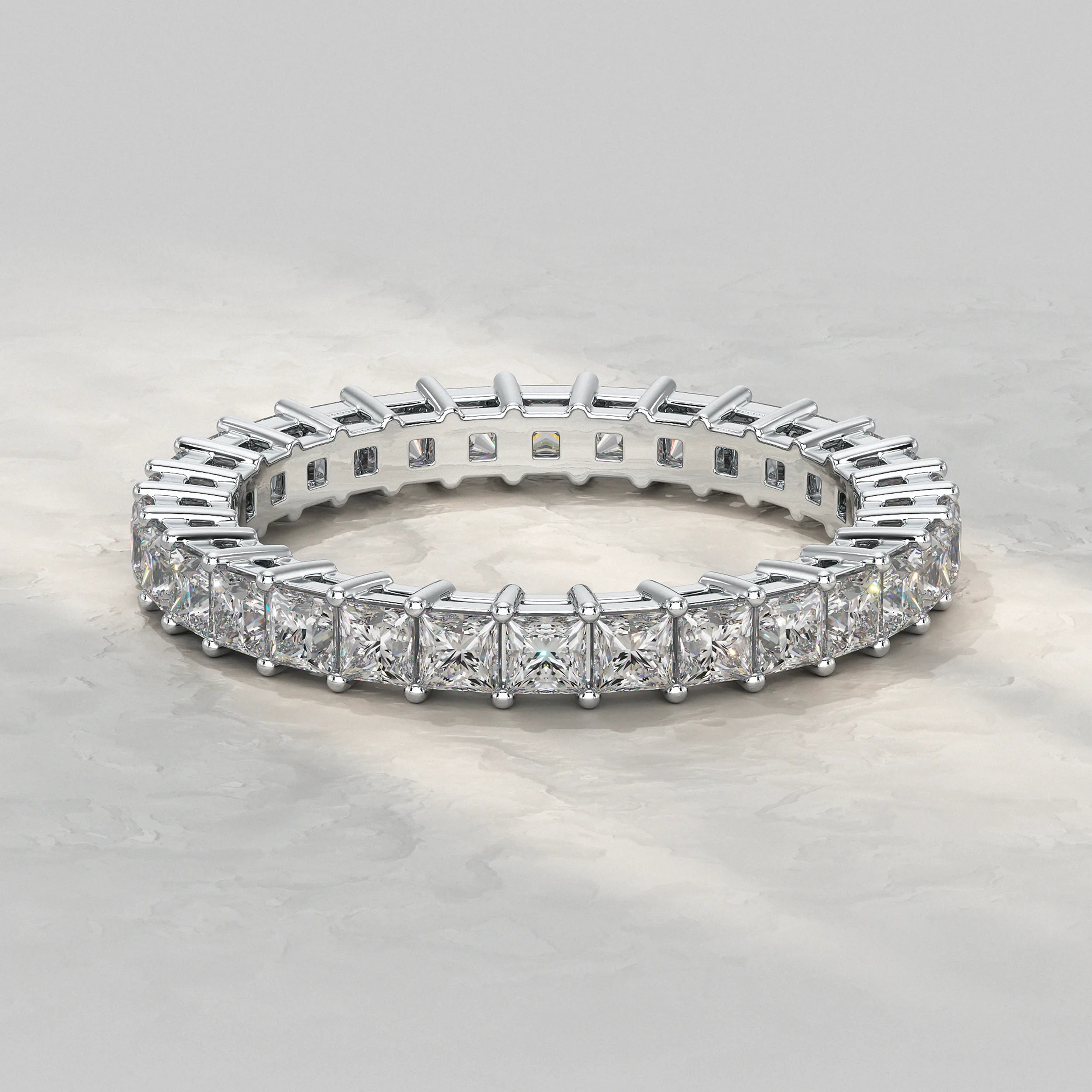Princess Diamond Eternity Wedding Band Rings