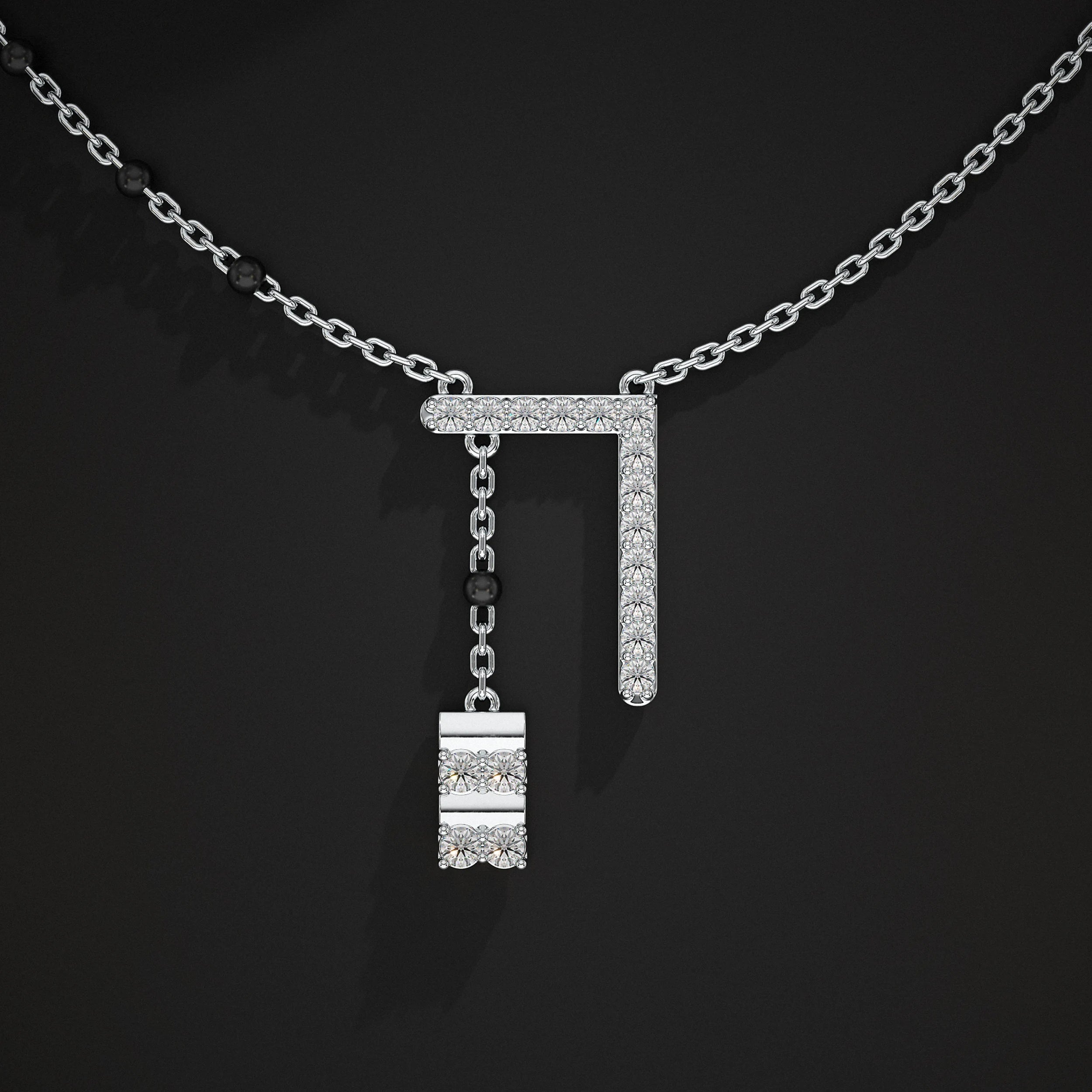 Linear Drop Style Lab Grown Mangalsutra Mangal Sutra