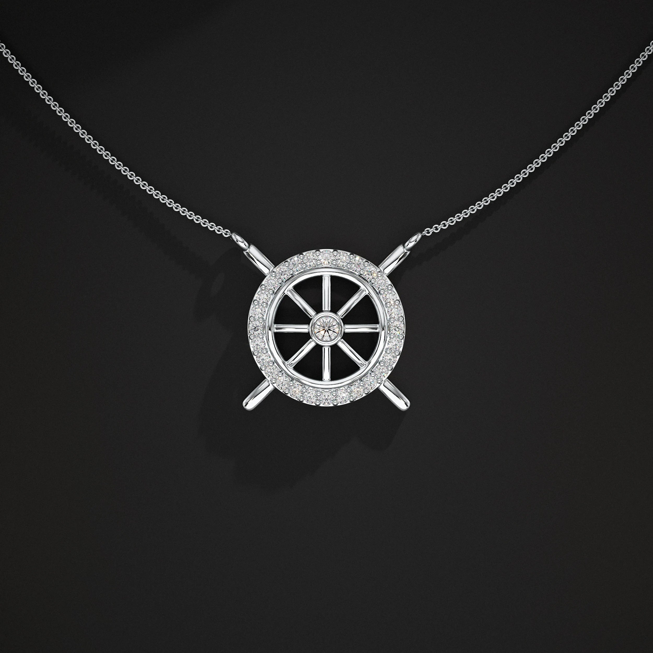 Open Circle Lab Diamond Necklace Pendant