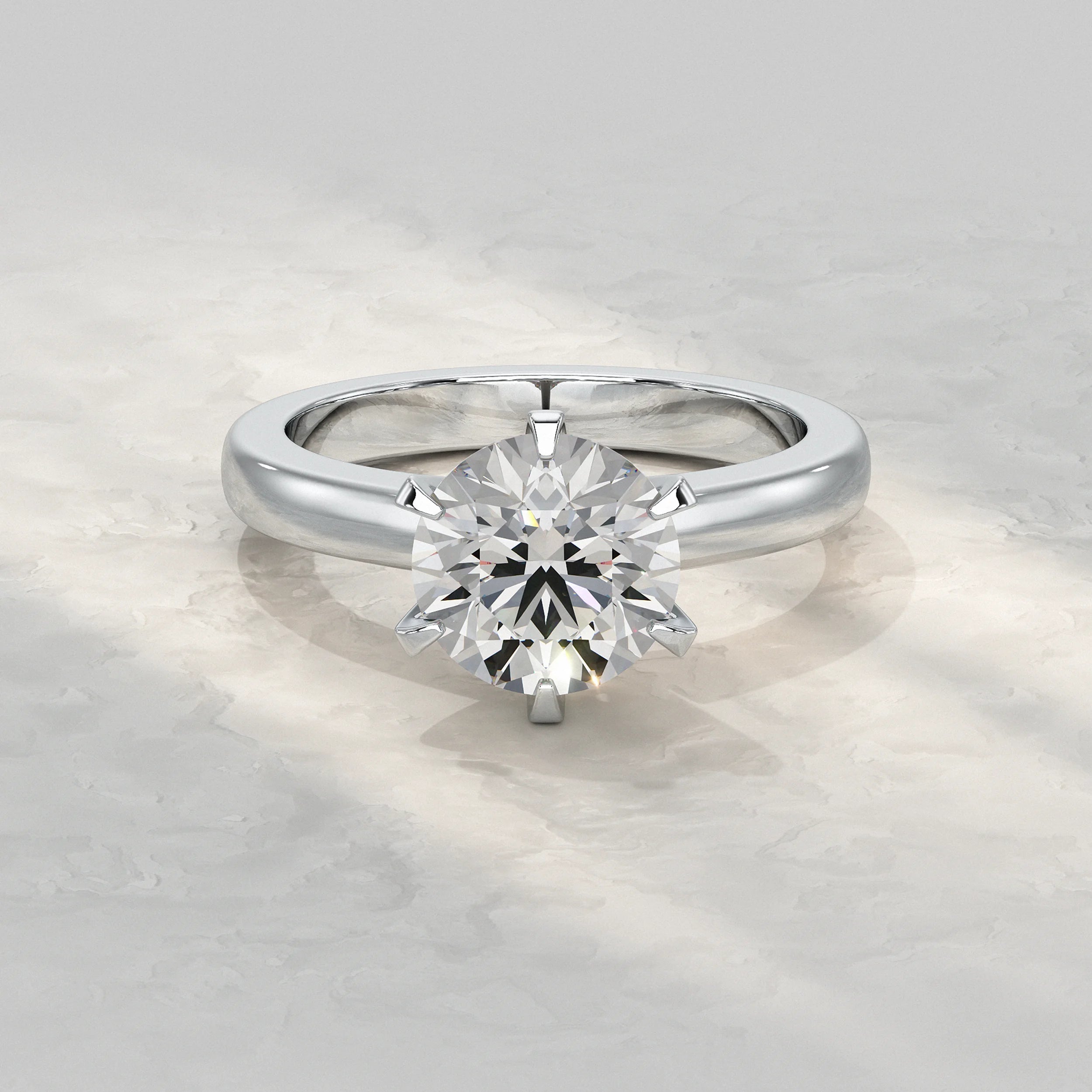 Round Diamond Solitaire Engagement Ring Rings