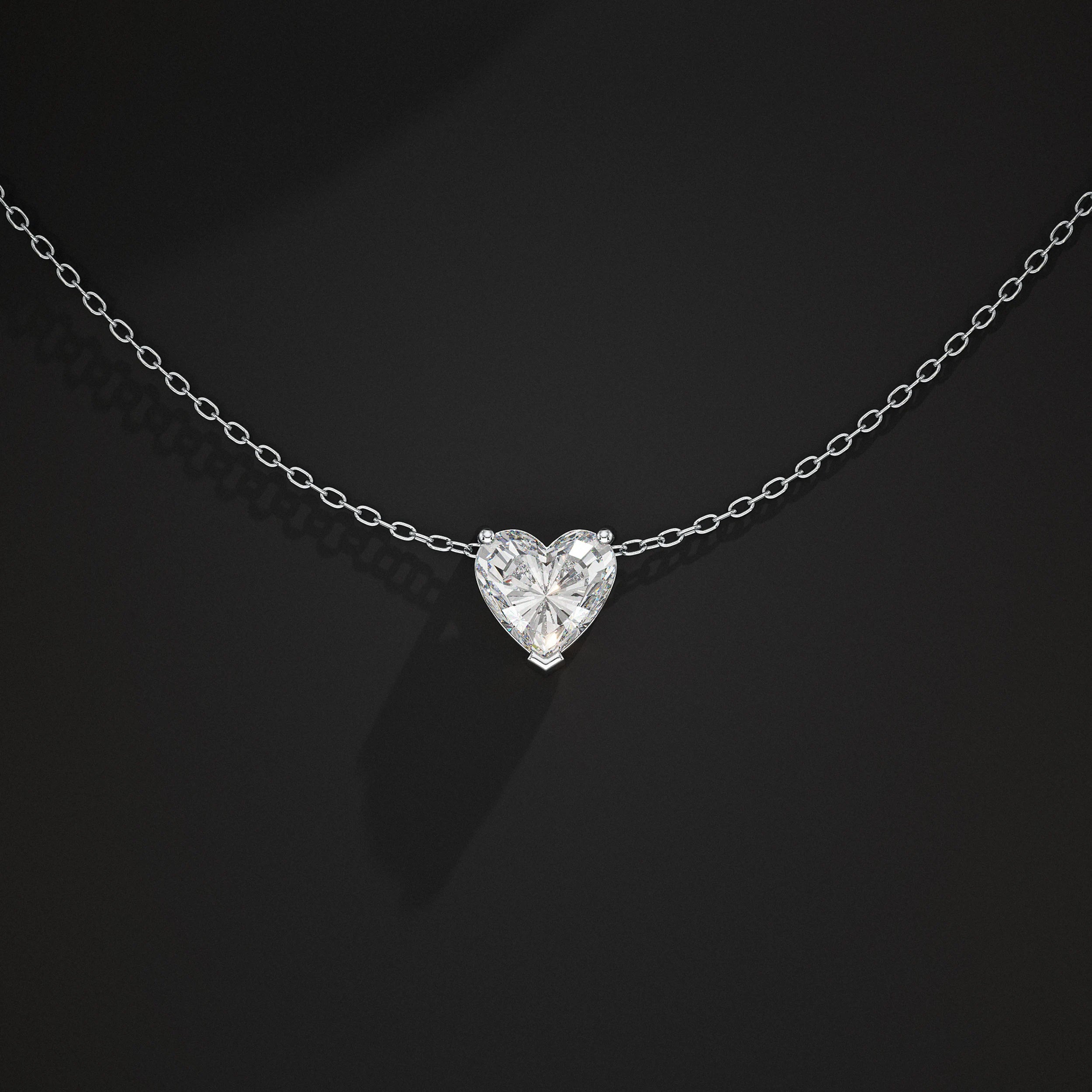 Heart Lab Grown Diamond Solitaire Pendant Pendant