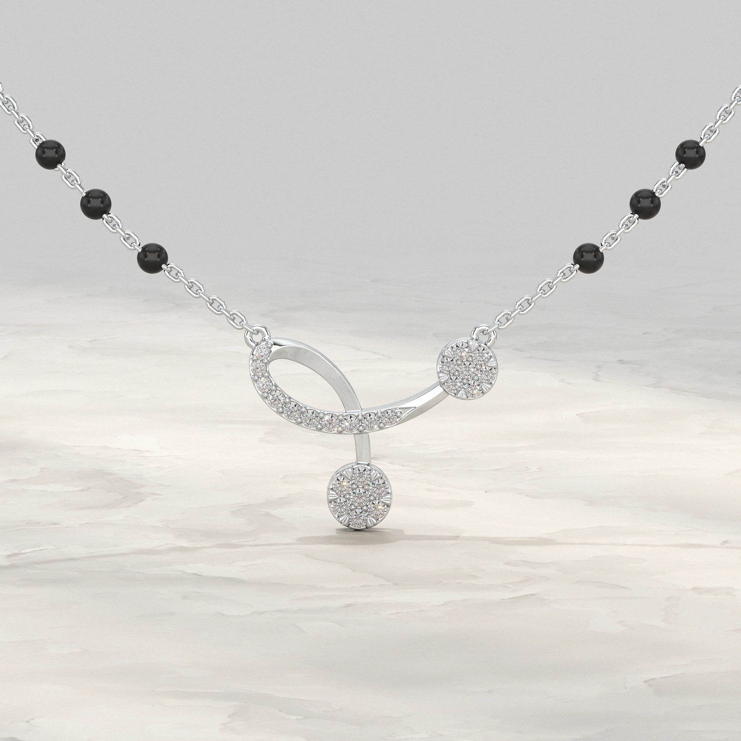 Twisted Lab Grown Diamond Mangalsutra Mangal Sutra