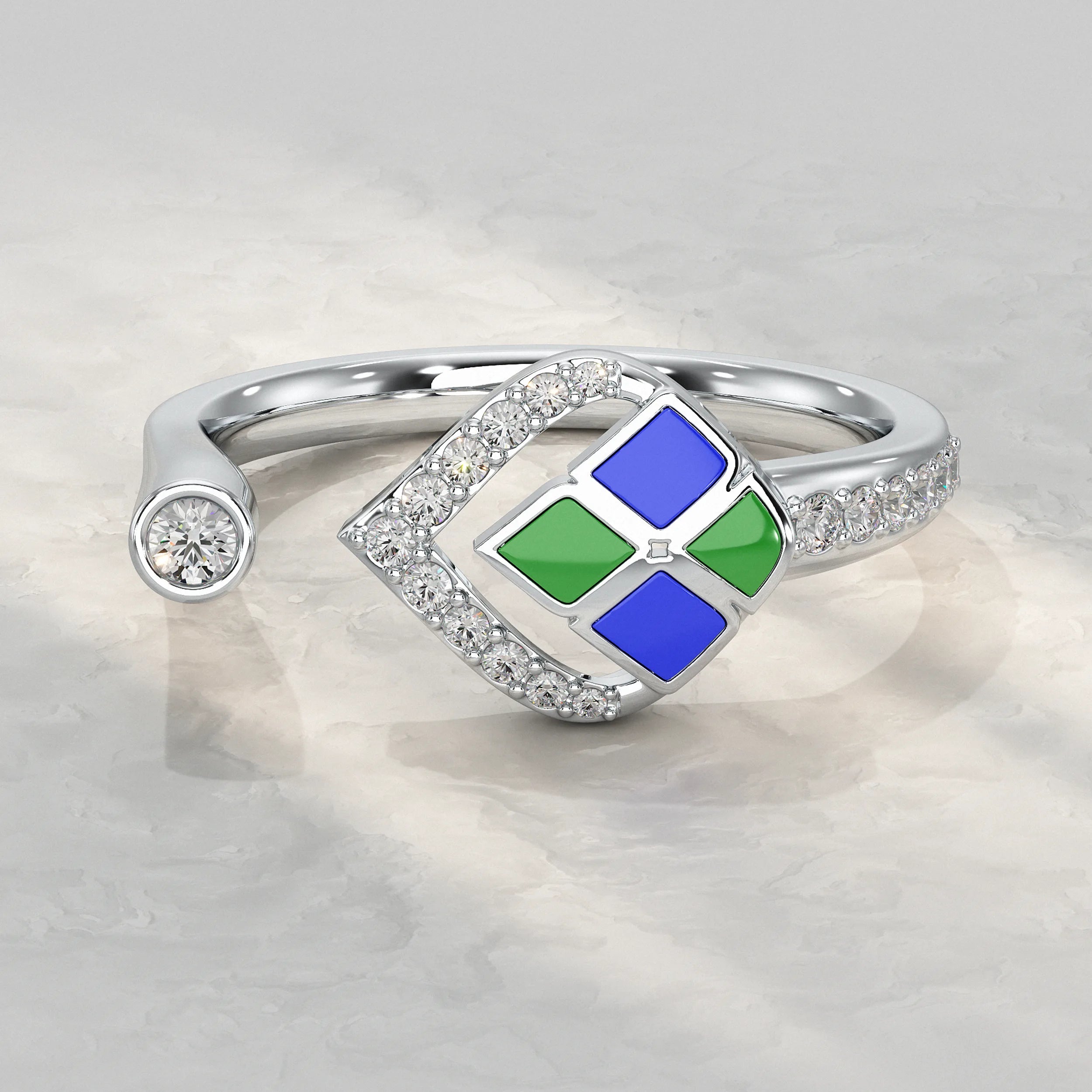 Unique Style Enamel Open Cuff Ring Rings