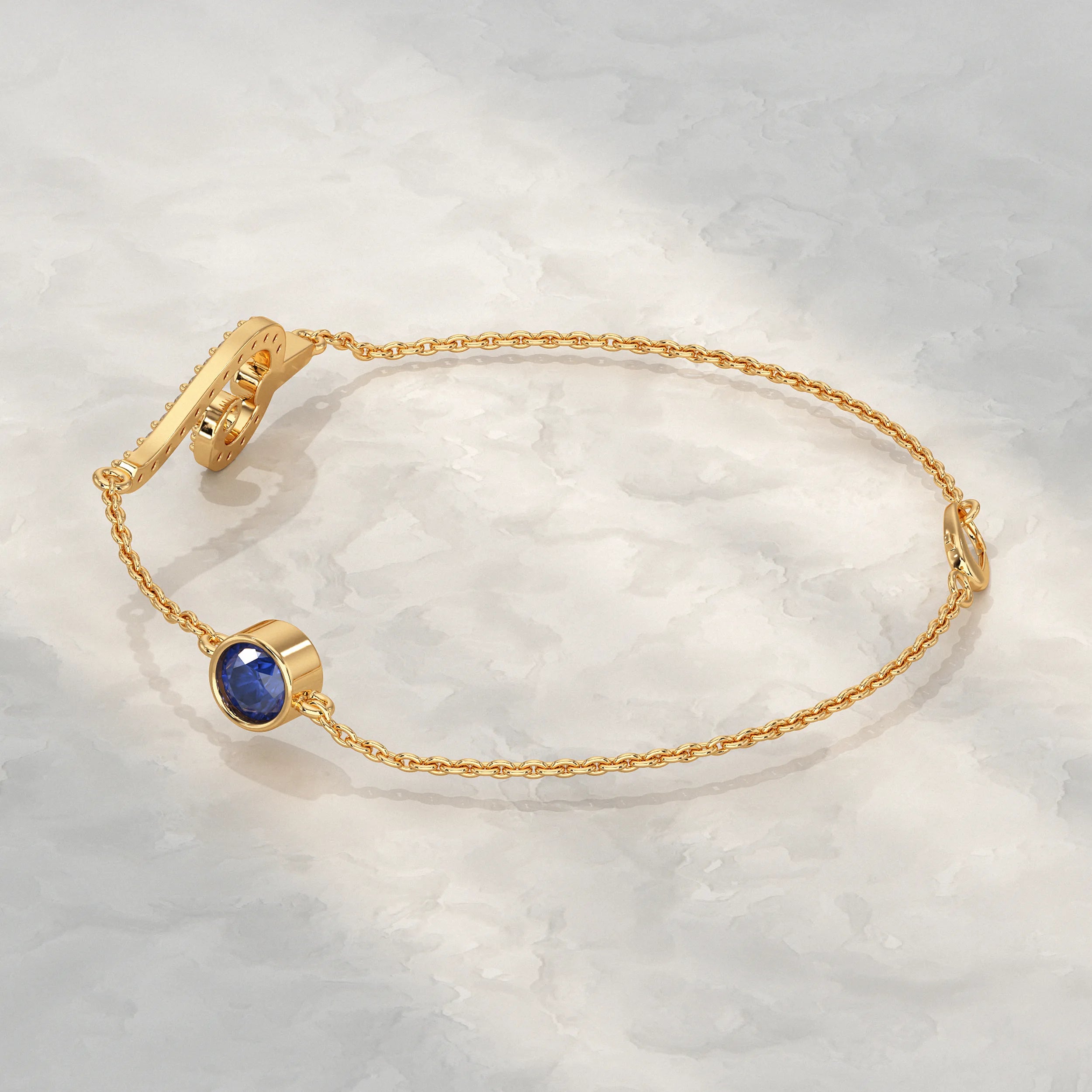 Swirl Sapphire Chain Bracelet Bracelet