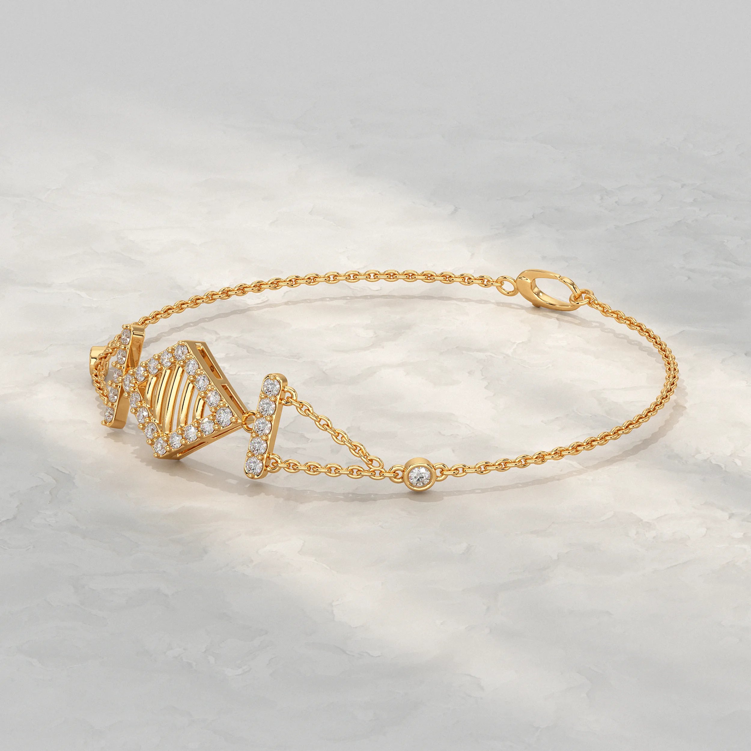 Round Diamond Harmony Chain Bracelet Bracelet