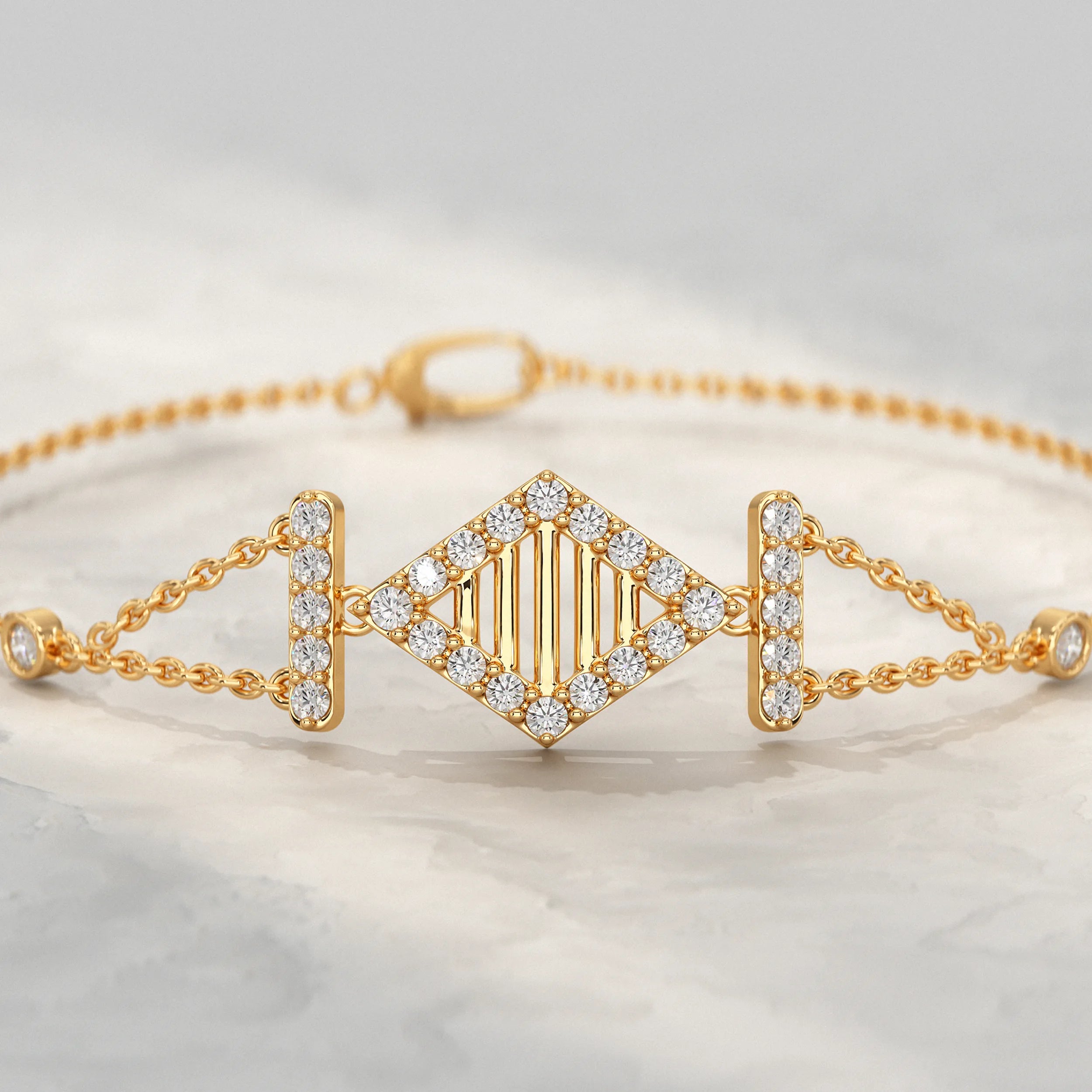 Round Diamond Harmony Chain Bracelet Bracelet